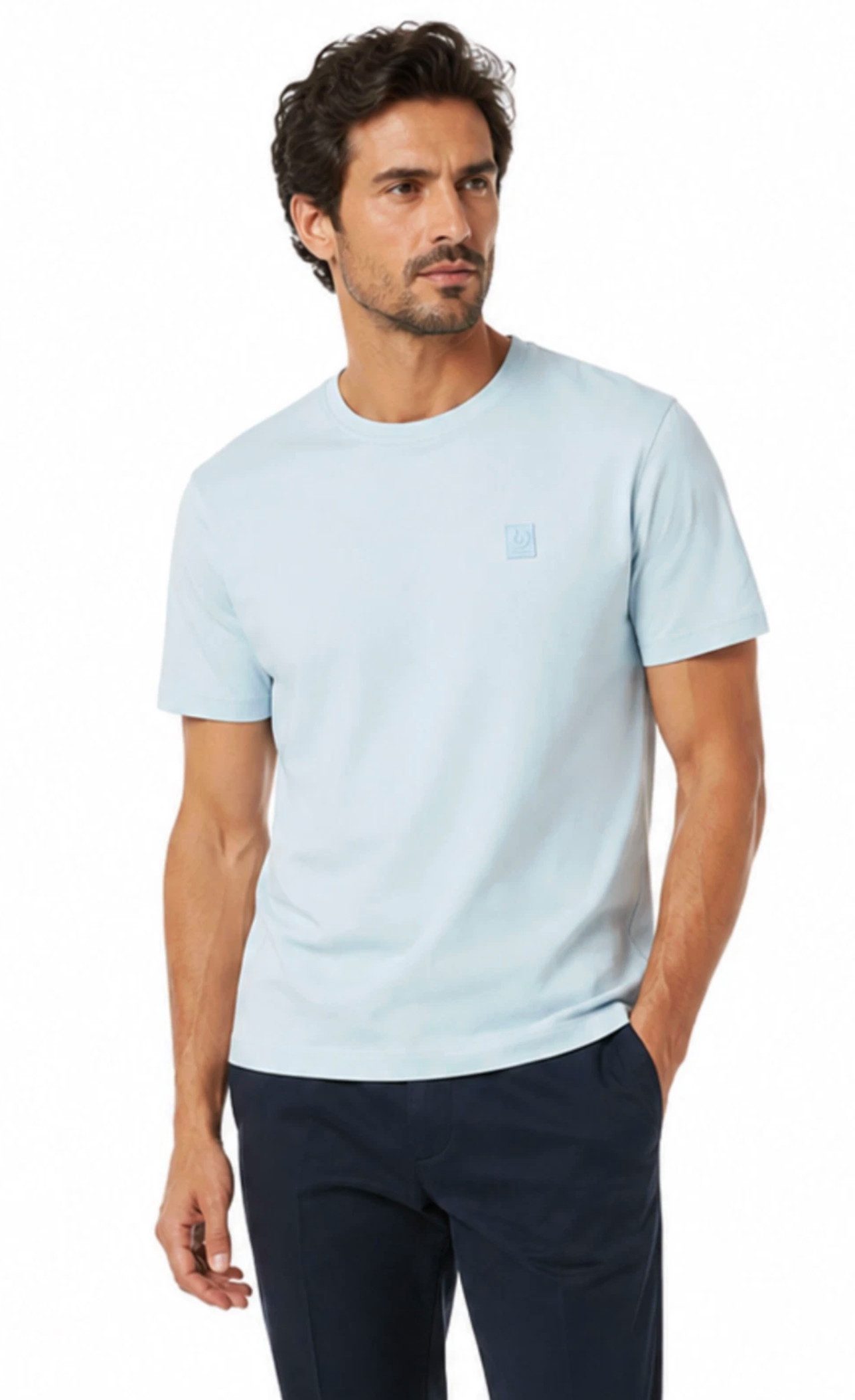 Belstaff T-Shirt London Steel Mercerised Cotton Retro Silikon-Phoenix-Logo Farblich abgestimmtes Silikon-Phoenix-Logo