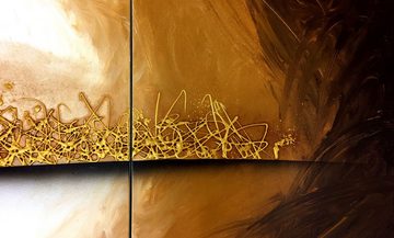 WandbilderXXL XXL-Wandbild Golden Dawn 210 x 70 cm, Abstraktes Gemälde, handgemaltes Unikat