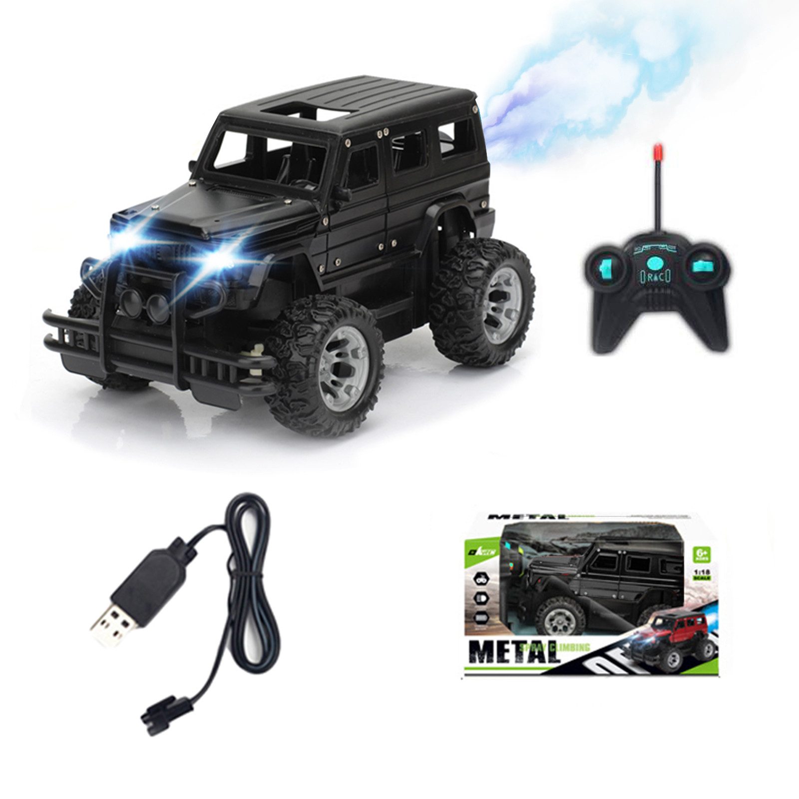 Esun RC-Auto Ferngesteuertes Auto ab 3 5 6 8 jahre, Rc Auto mit Sprühnebel, RC (Set, Komplettset), Auto Spielzeug, Geschenk junge 4 5 6 7 8jahre