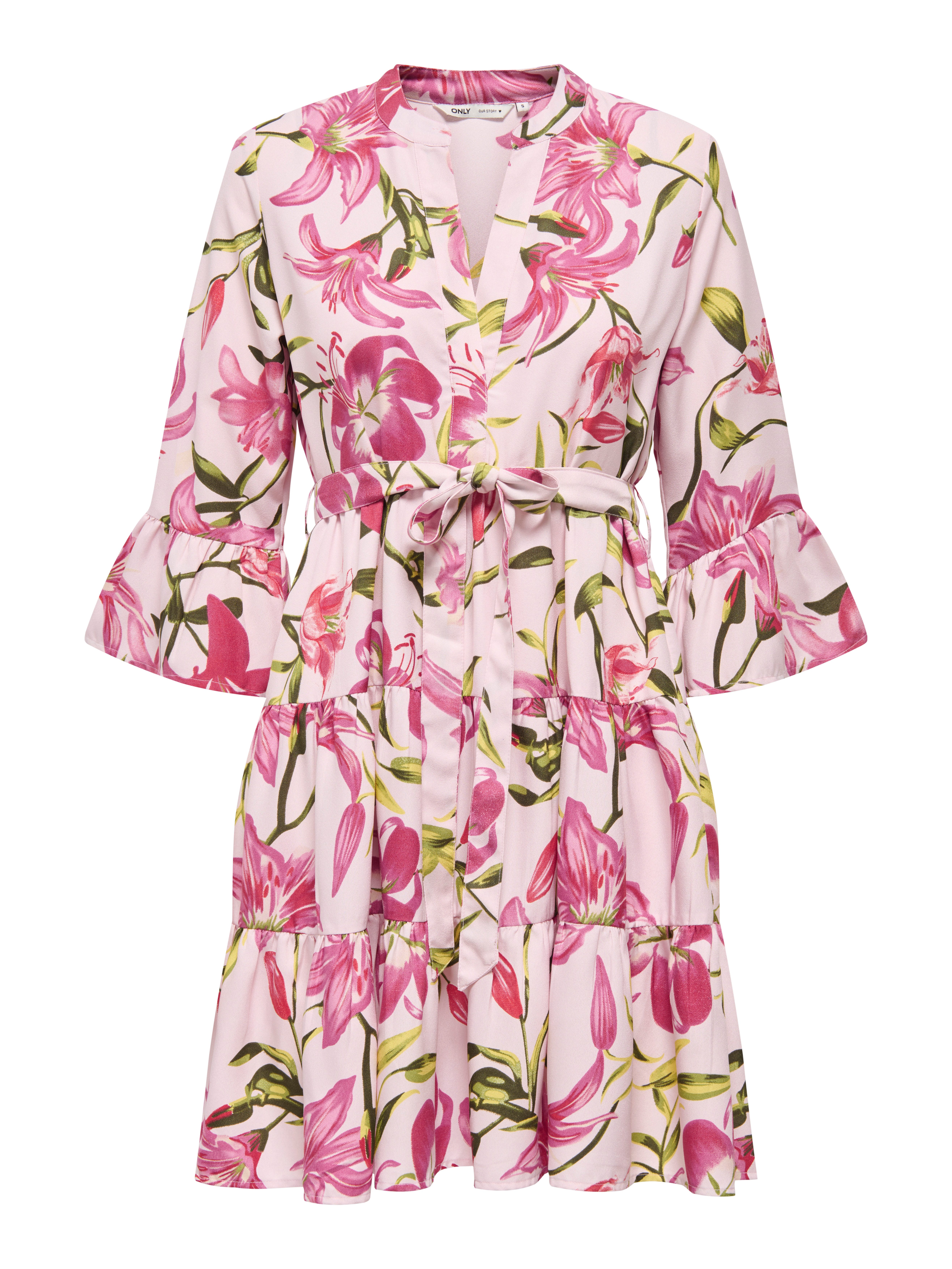 ONLY Tunikakleid ONLSINA LIFE 3/4 SHORT DRESS NOOS WVN mit Volant