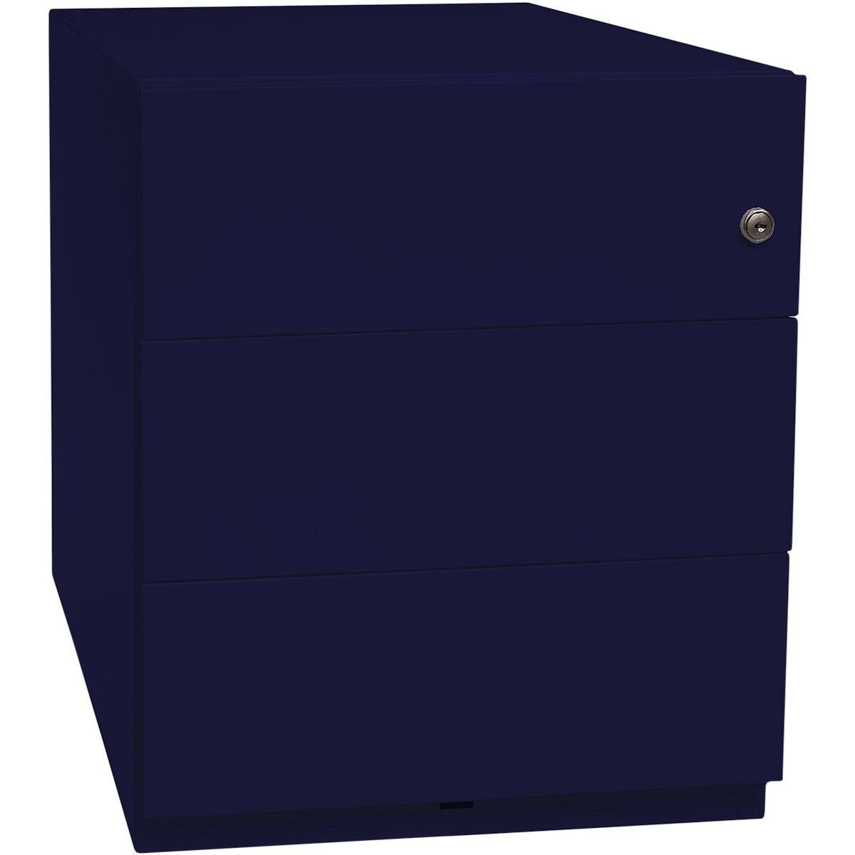 3 Note mit aus oxfordblau Bisley Stahl, Universalschubladen Container