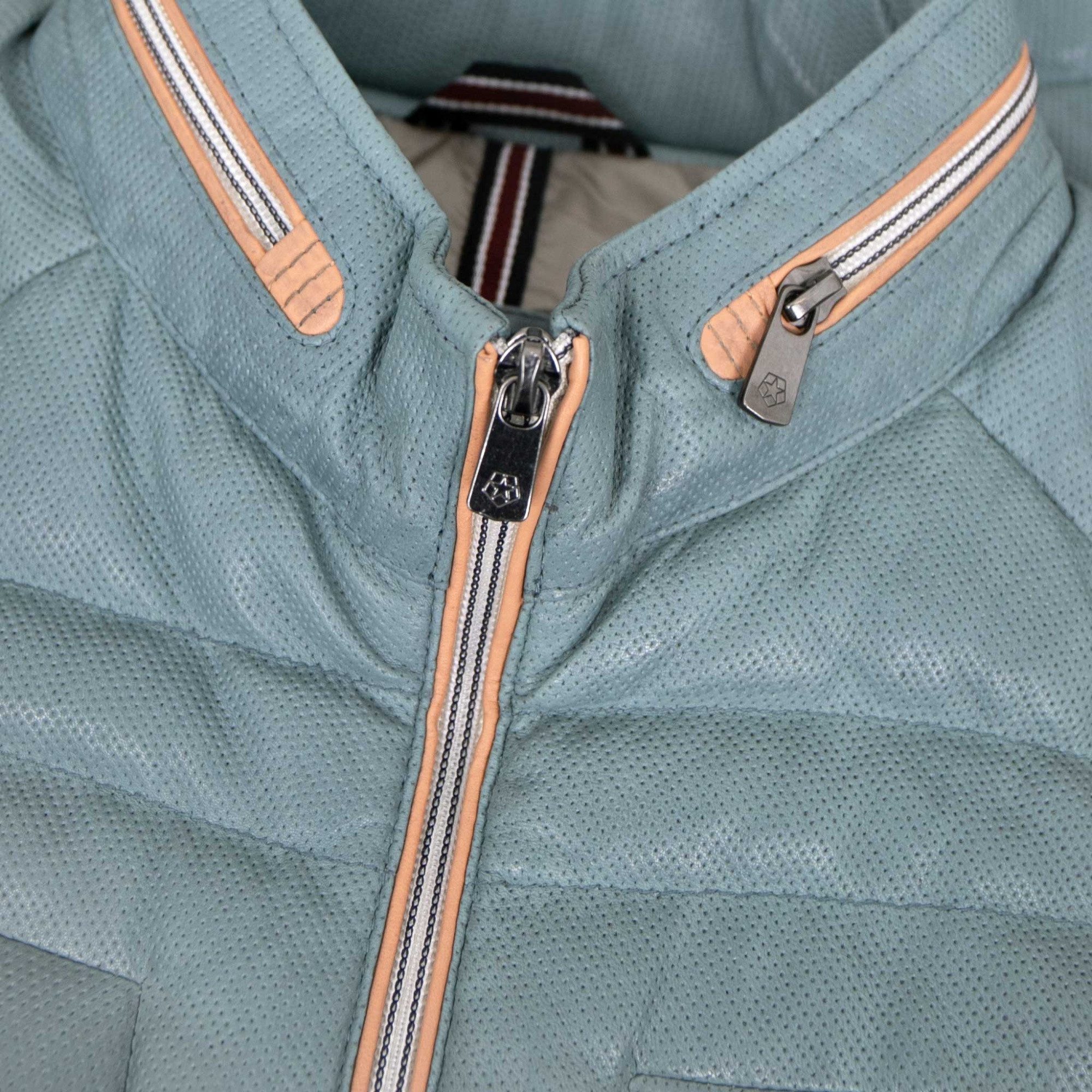 Milestone Lederjacke MSMalik Milestone - Herren Lederjacke Steppjacke Lammnappa aqua