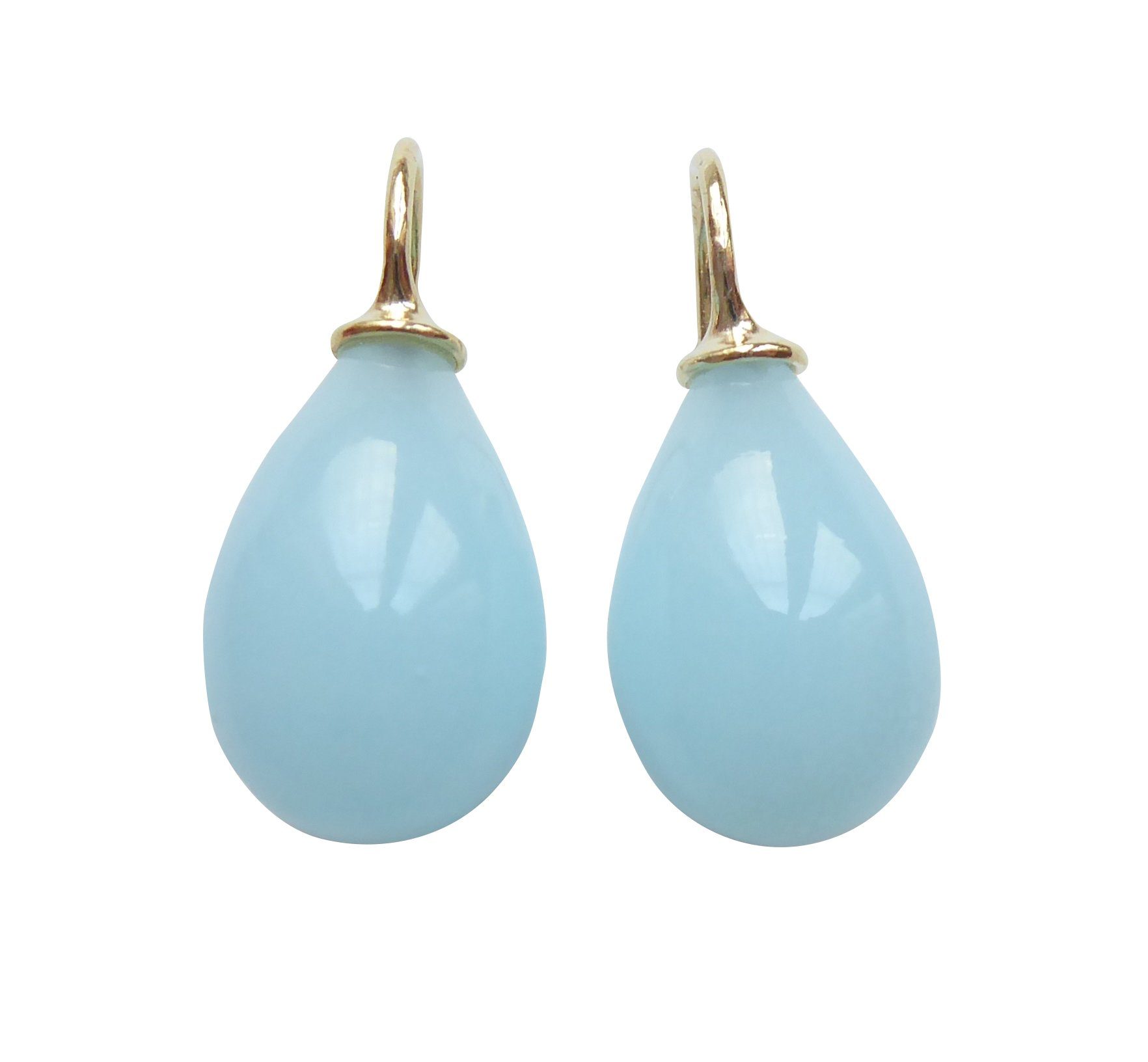 Paar Ohrhänger Lea hellblau gold-platt. zeitloser Klassiker
