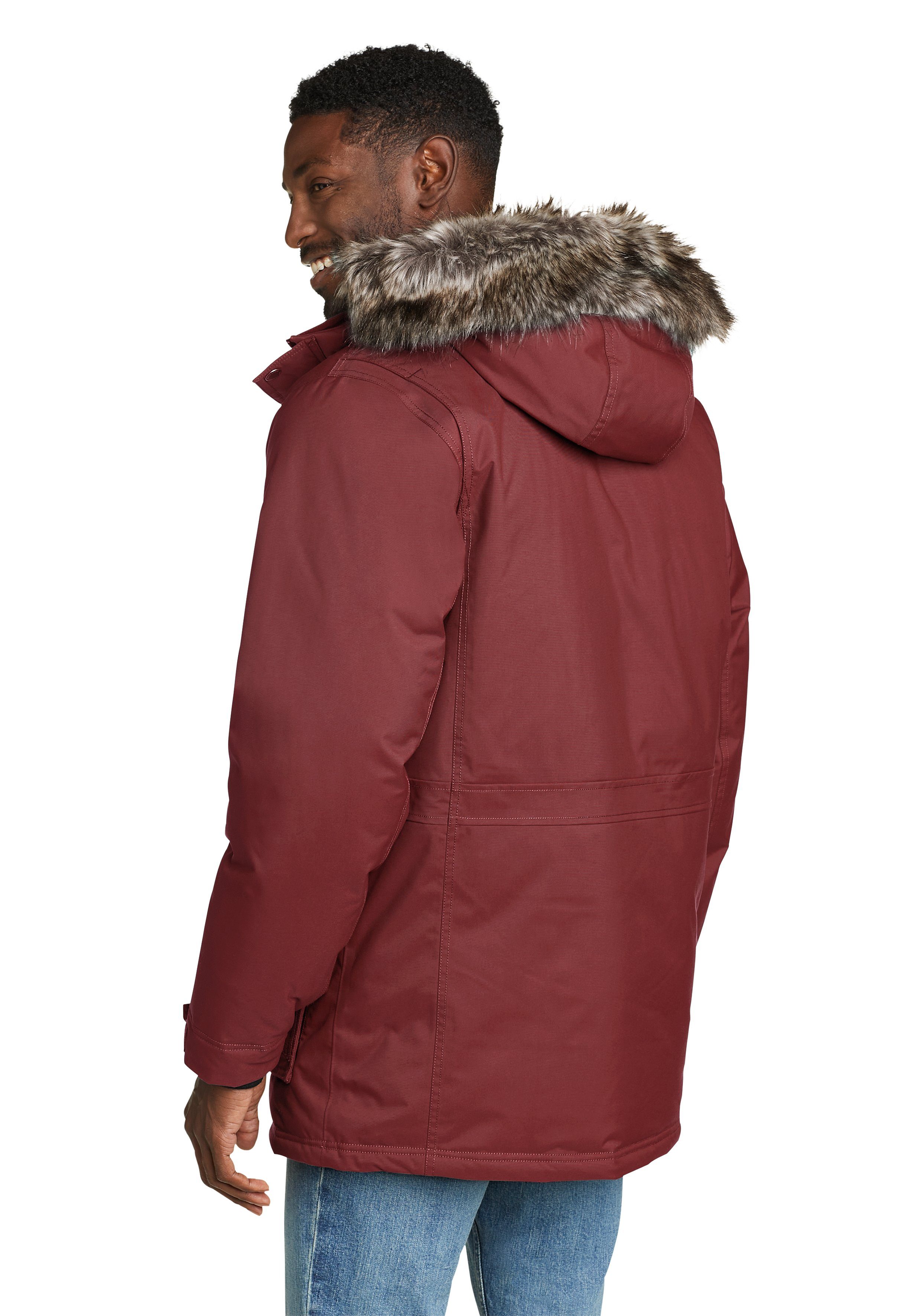 Eddie Bauer Daunenmantel Superior Daunenparka Rot Rauchiges