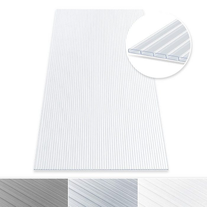 Floordirekt Doppelstegplatte Bedachung aus Polycarbonat Einfache & vielseitige Verarbeitung (1-St)