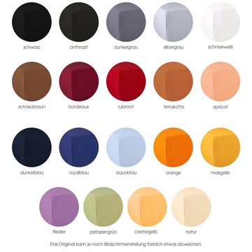 Spannbettlaken Exclusiv Spannbettlaken Elastan 90x200-100x220cm dunkelblau, aqua-textil, Baumwolle, (1 Stück), bügelfrei,dauerelastisch und weich,extrem feine Fasern