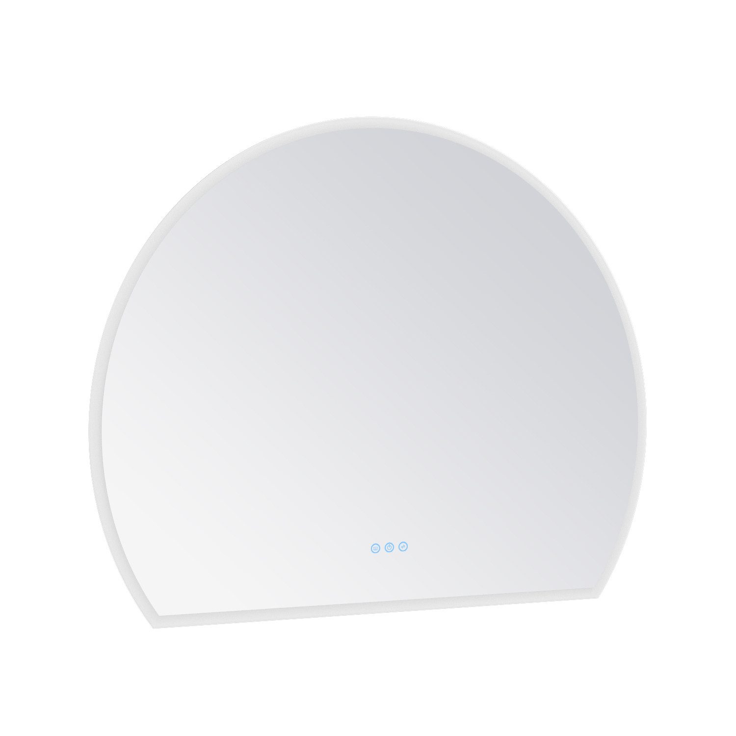 AQUABATOS Badspiegel Halbrund Spiegel LED-Lichtspiegel Bad Dekospiegel Badspiegel Rund, Wandspiegel mit Beleuchtung Antibeschlag Dimmbar Dekospiegel für Bad