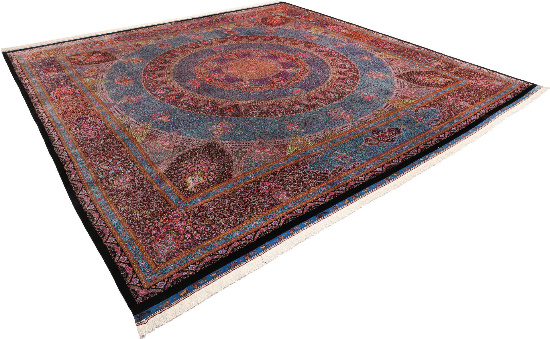 Carpet Avenue Teppich Ghom Seide Zabihi 398x398, Quadrat, Höhe: 6 mm