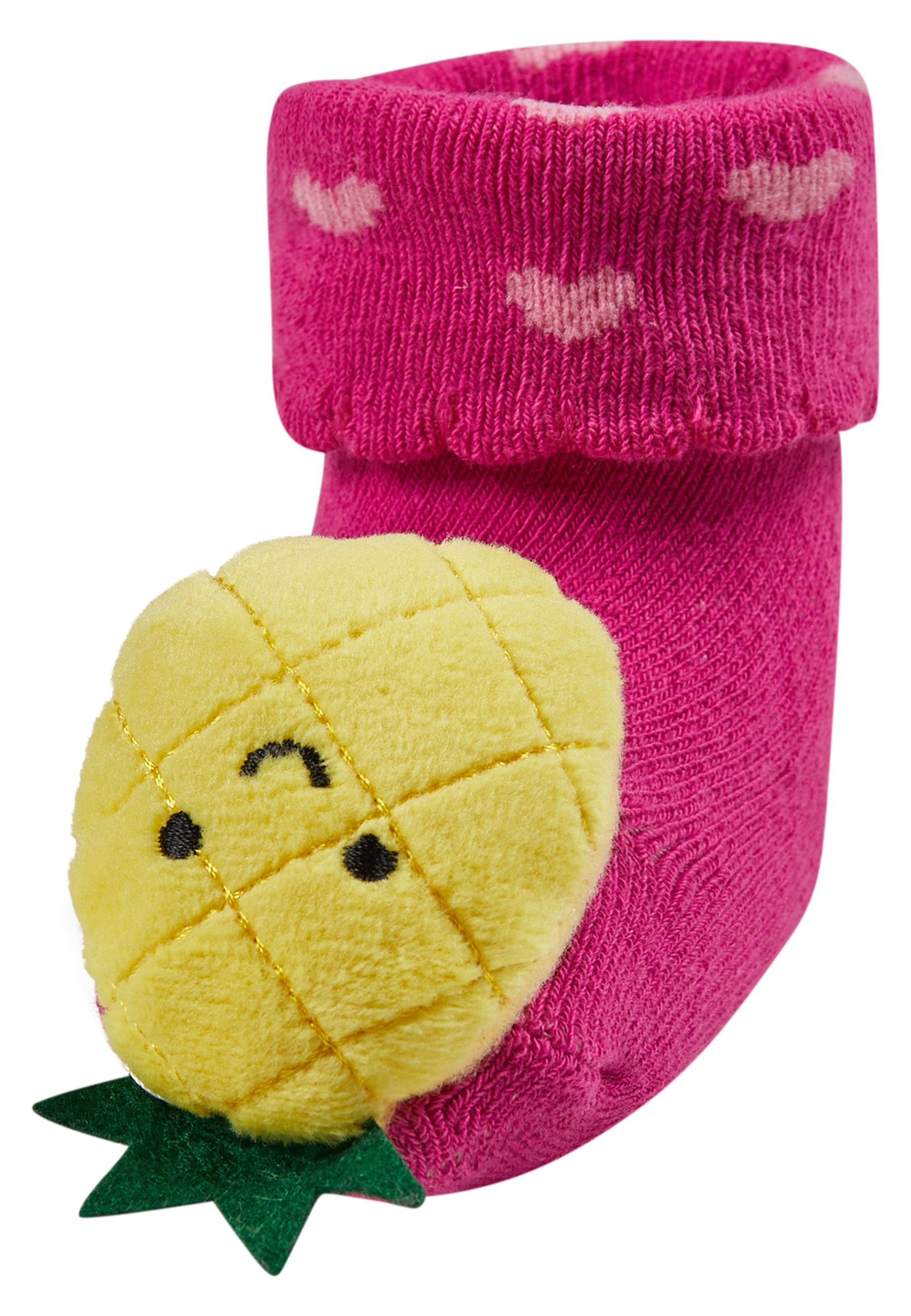 Sterntaler® Rasselsocke Baby Rasselsocken Ananas, Baby Socken mit Umschlag, Innenfrottee und Rasselfigur