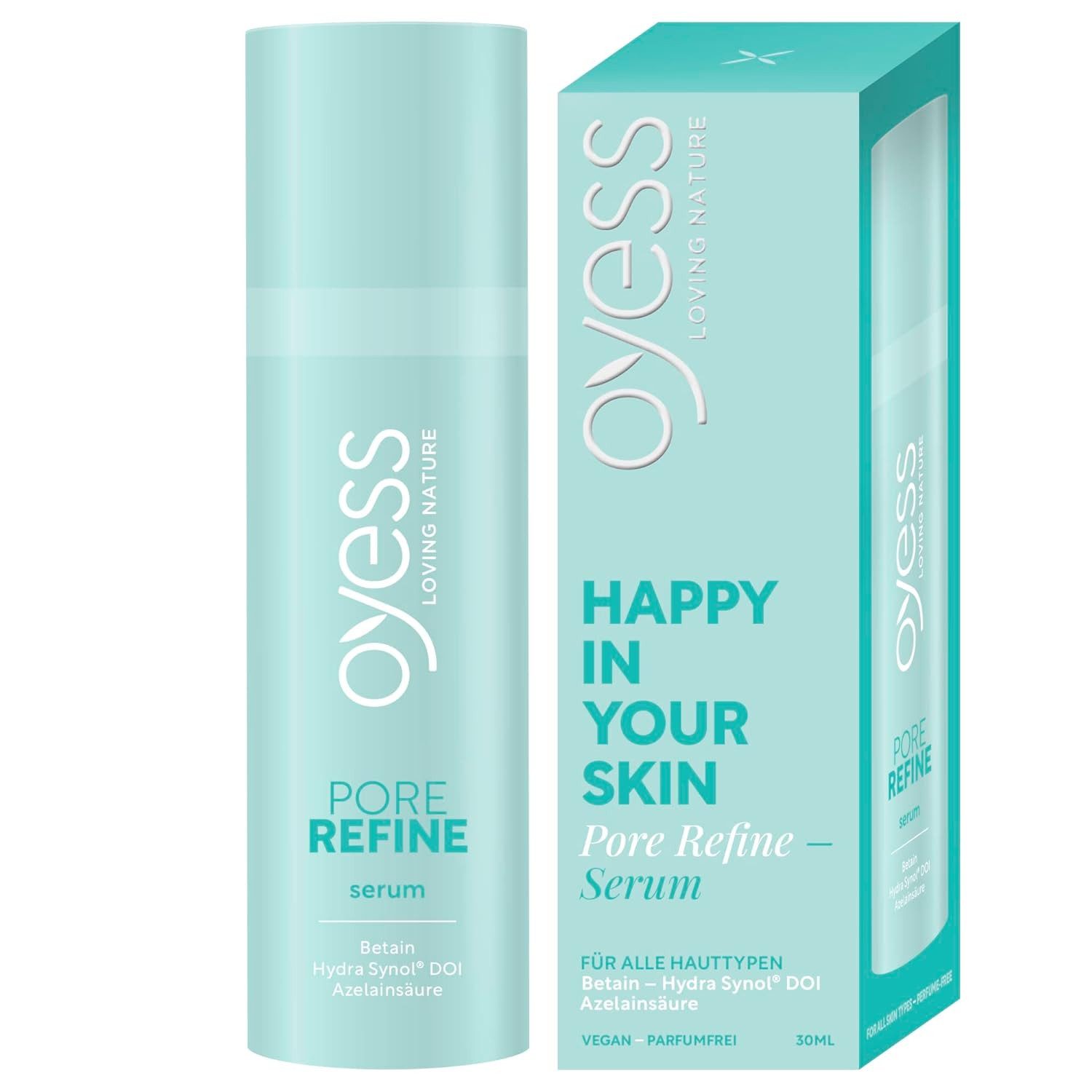 oyess Gesichtsserum 1x OYESS loving nature, Face Care, Pore Refine Serum 30ml, 1-tlg., verfeinert Poren