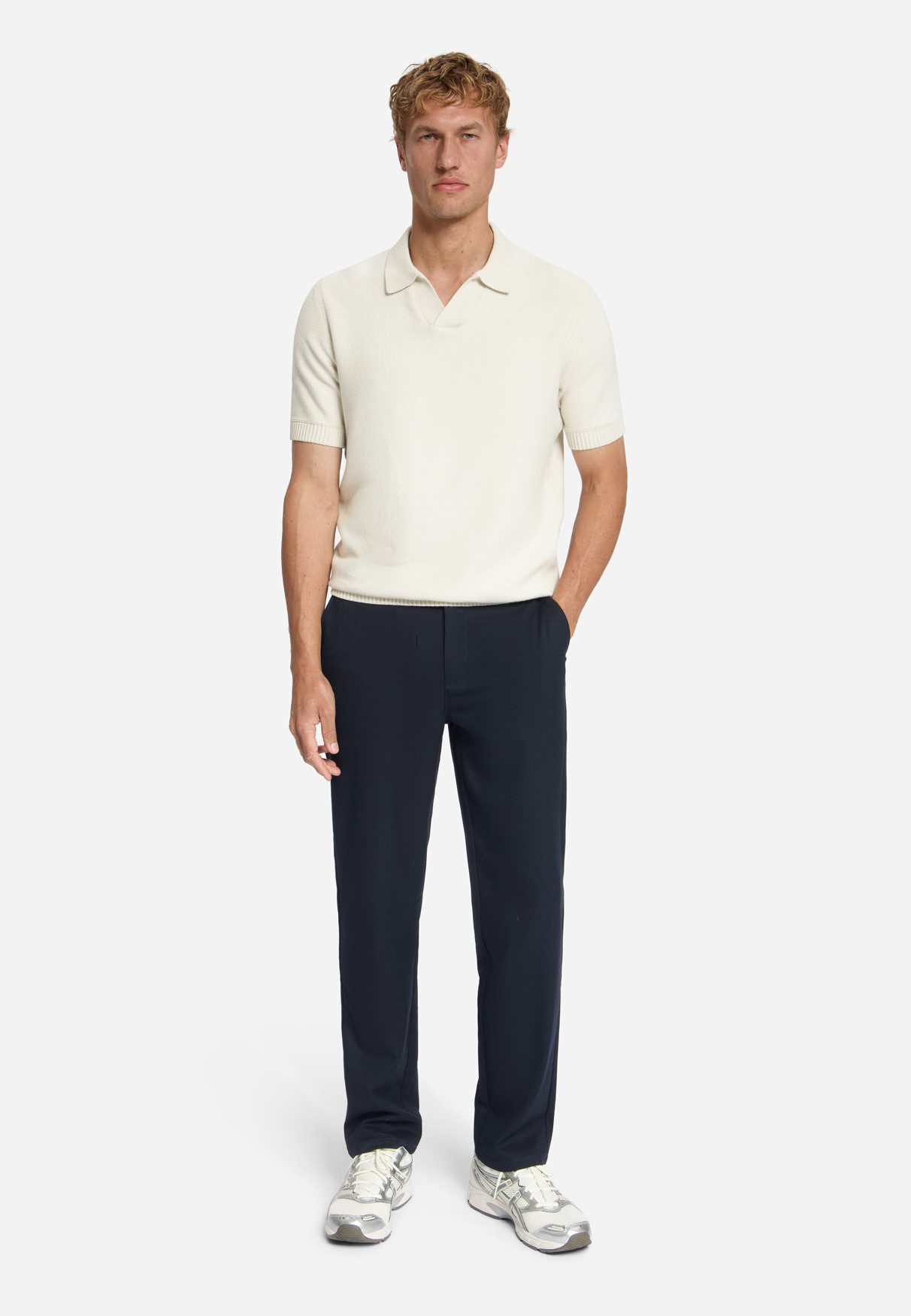 NO EXCESS Poloshirt Pullover Short Sleeve V-Polo