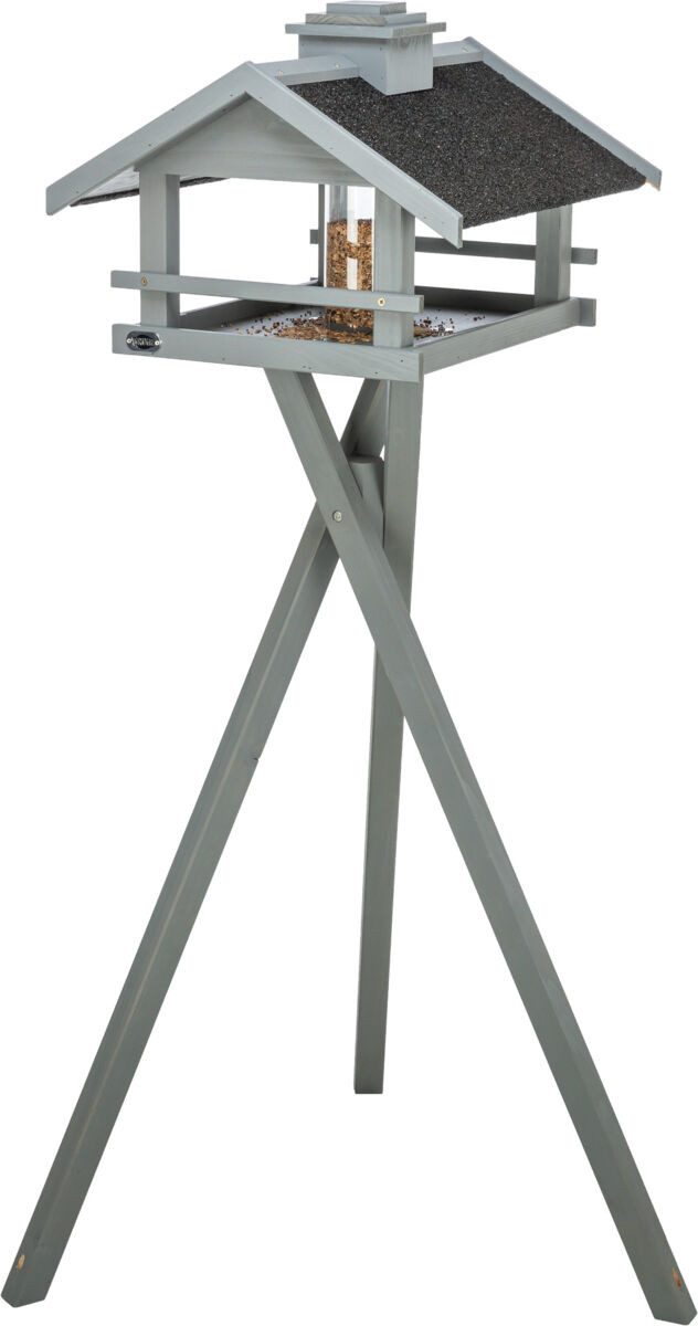 TRIXIE Vogelhaus Futterhaus - grau - 49 × 34 × 45 cm/1,34 m