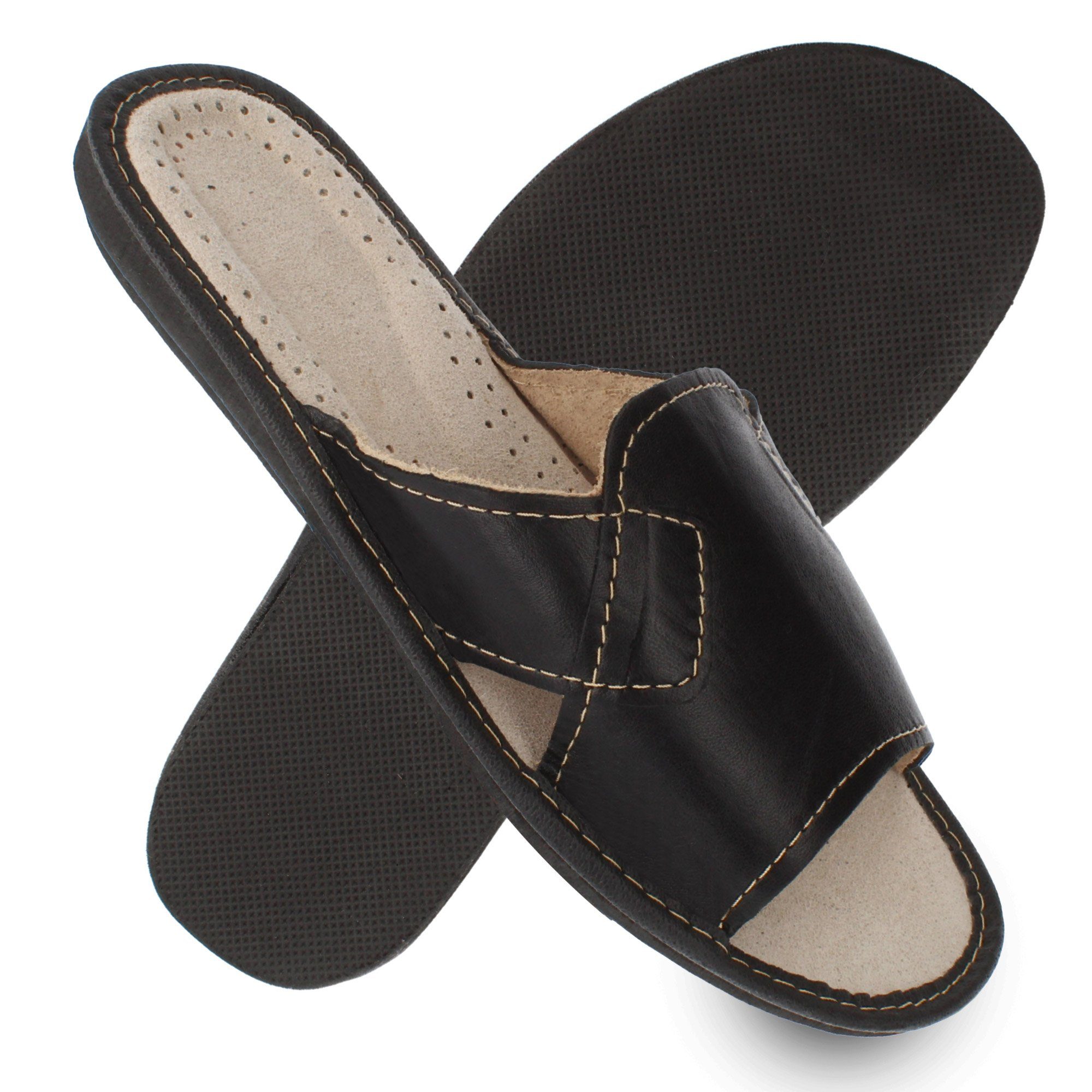 filsko Edle Sommer Pantoletten für Herren Hausschuh