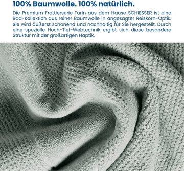 Schiesser Handtücher Turin im 4er Set aus 100% Baumwolle, Frottier (2-St), Reiskorn-Optik, Made in Green