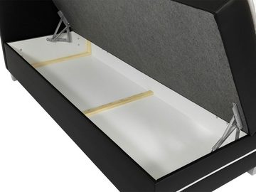 MIRJAN24 Boxspringbett Enter LED (mit Hauptmatratze, Topper und LED-Beleuchtung), Doppelbett mit zwei Bettkästen für die Bettwäsche