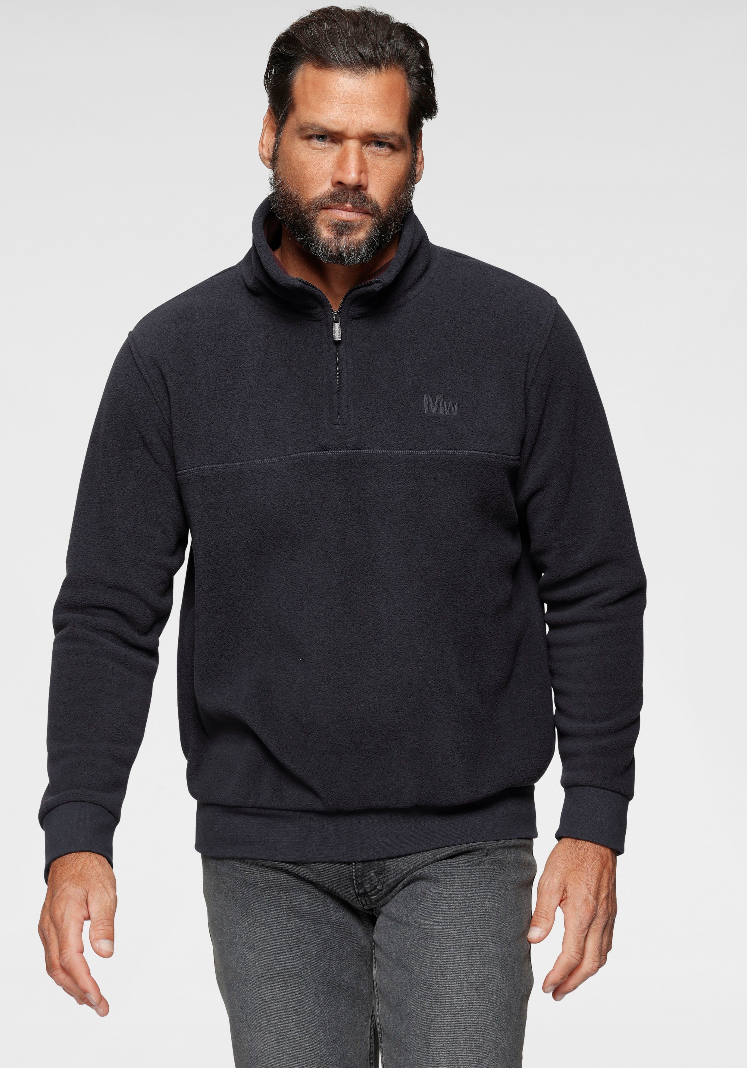 Man's World Fleecepullover mit Troyerkragen