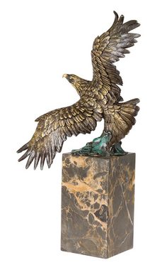 Aubaho Skulptur Bronzeskulptur Skulptur Adler im Flug Königsadler Bronze 33cm im Antik