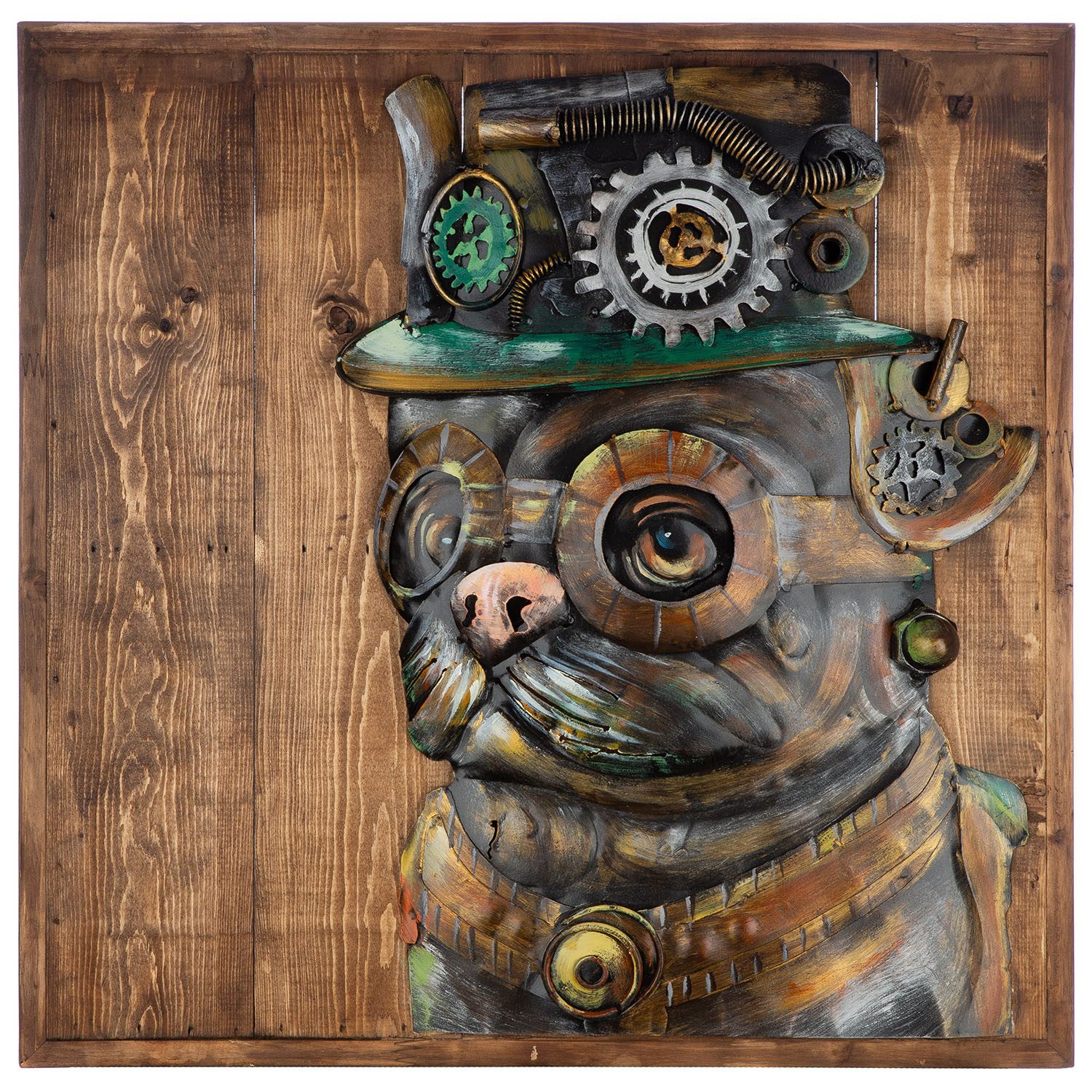 GILDE Metallbild Bild quadratisch Steampunk Dog, Tiere (1 St)