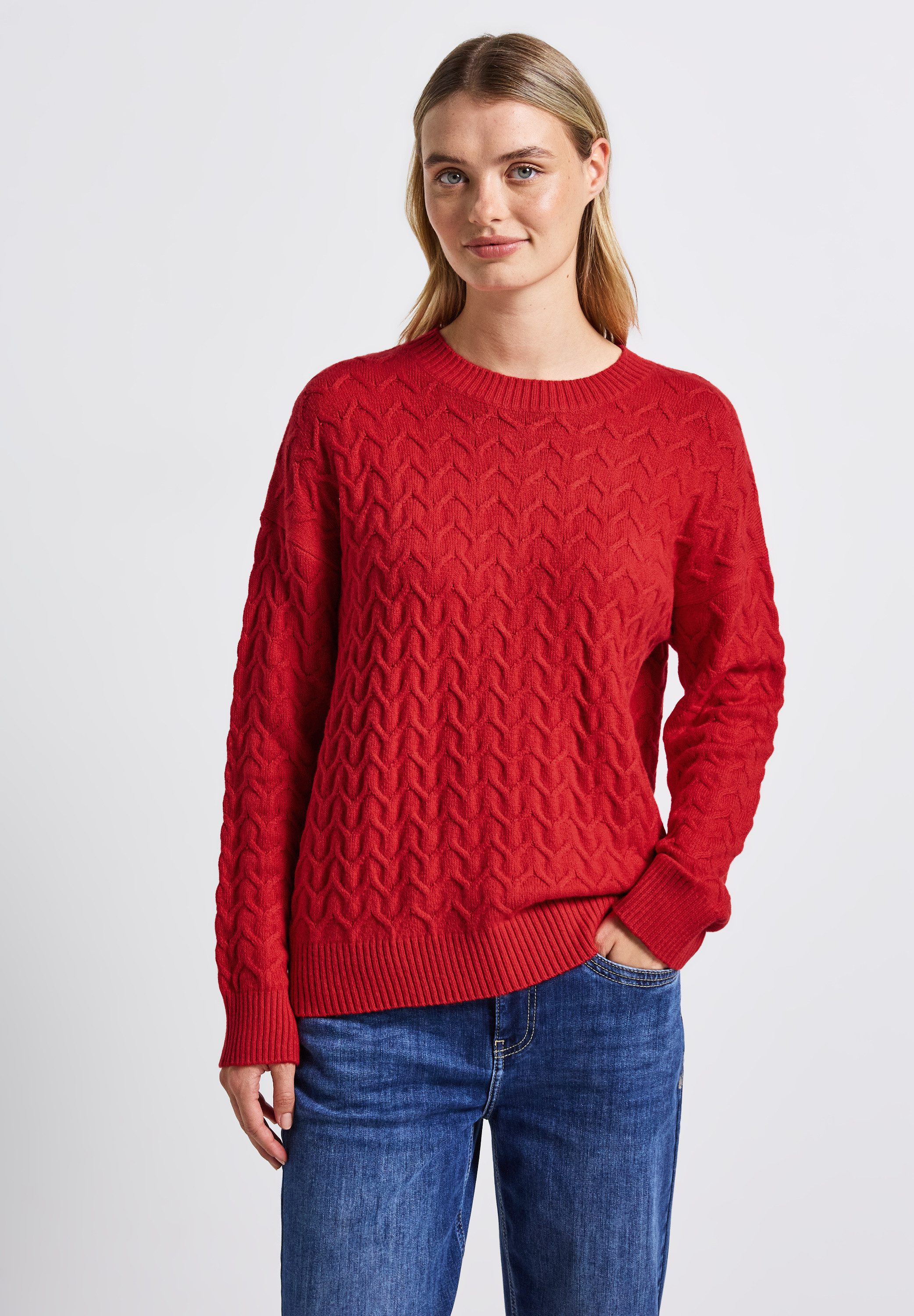 STREET ONE Strickpullover mit Rundhalsausschnitt