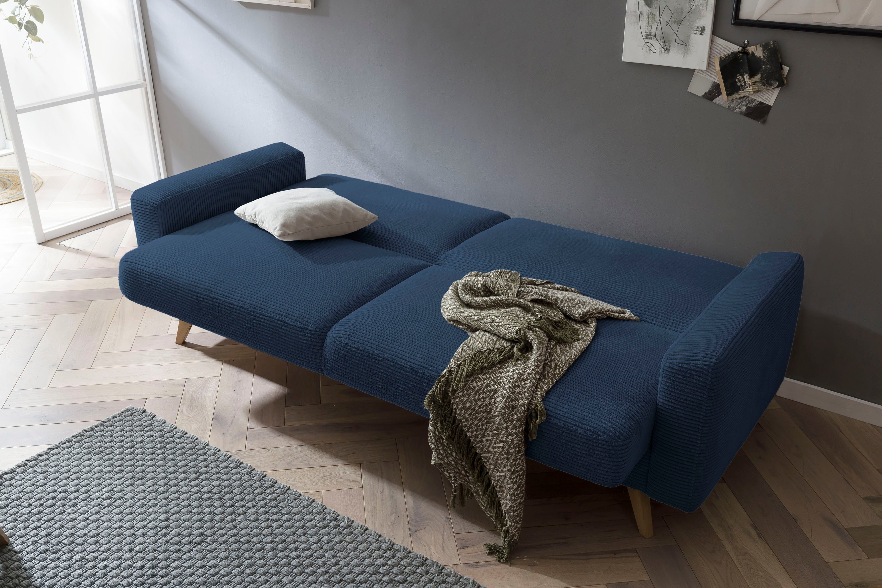 Bettkasten 3-Sitzer und Bettfunktion fashion sofa navy Samso, - Inklusive exxpo