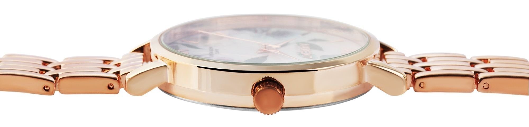 Armbanduhr mit AKZENT Quarzuhr Gliederband Metall roségoldfarbig aus Damen Warda