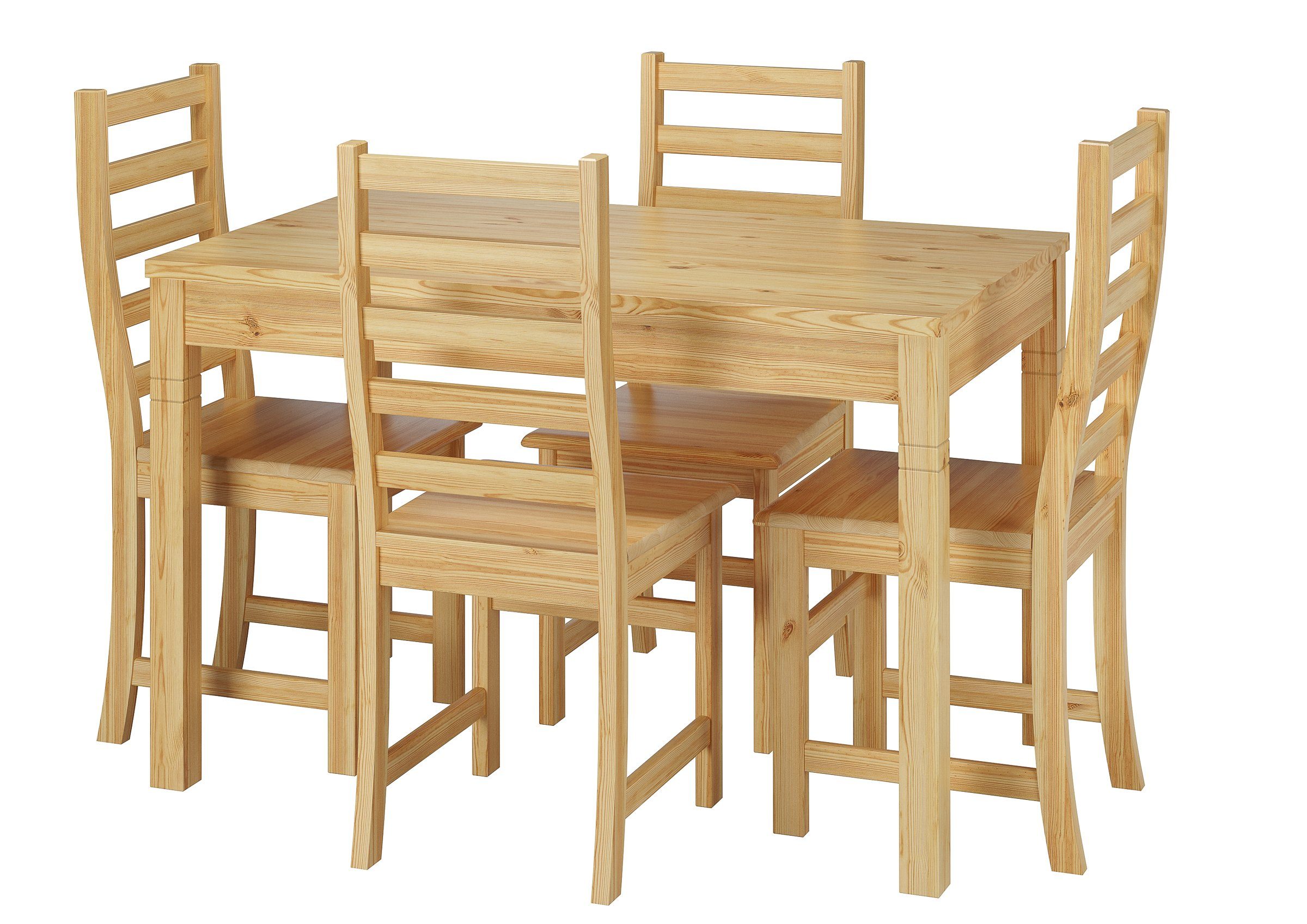 Küchentisch schöne Holztisch 120x80 ERST-HOLZ Maserung Kiefer Massivholz Küchentisch
