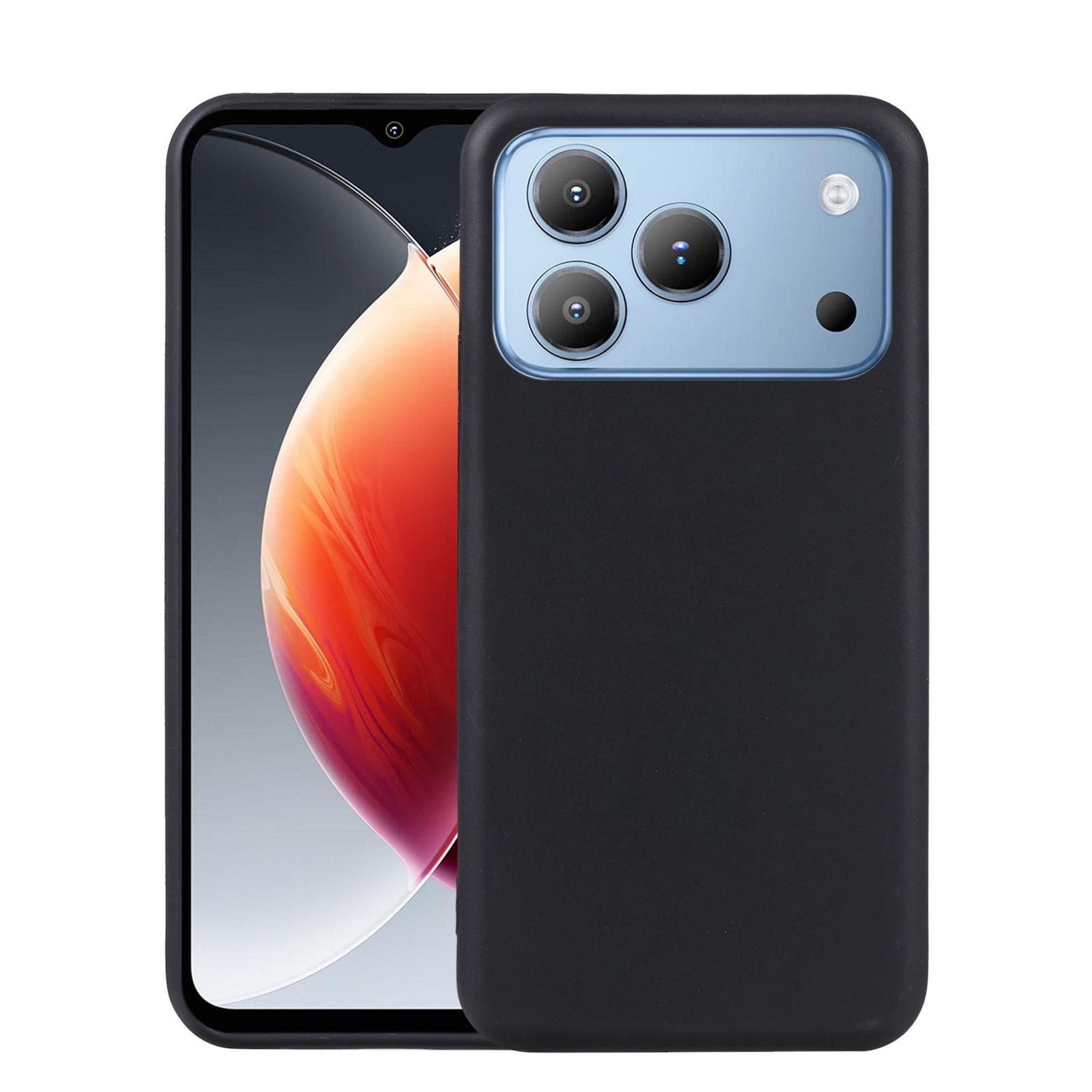 Wigento Handyhülle + Schutzglas für Blackview WAVE 7C Set TPU 9H Glas 2 in 1 Bundle 6,56 Zoll, Produktset TPU Hülle mit Hart Glas