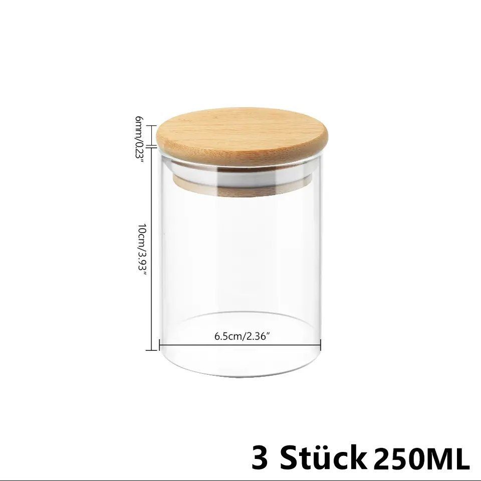 Simloveve Vorratsglas Stapelbares und Luftdichtes Vorratsglas 3er Set, (3-tlg), Vorratsdosen, Kaffeedose, Keksdose mit Deckel