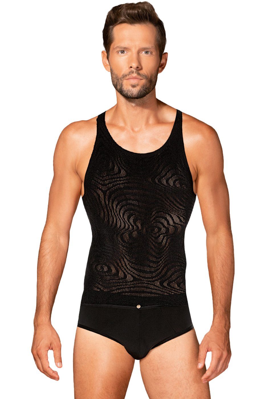 Tanktop Tank Top transparent für Männer Hemd - schwarz