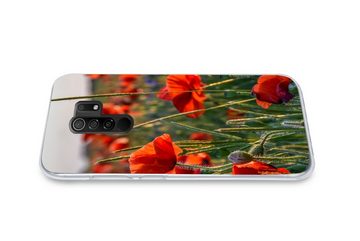 MuchoWow Handyhülle Blumen - Mohnblumen - Natur - Rot, Phone Case, Handyhülle Xiaomi Redmi 9, Silikon, Schutzhülle