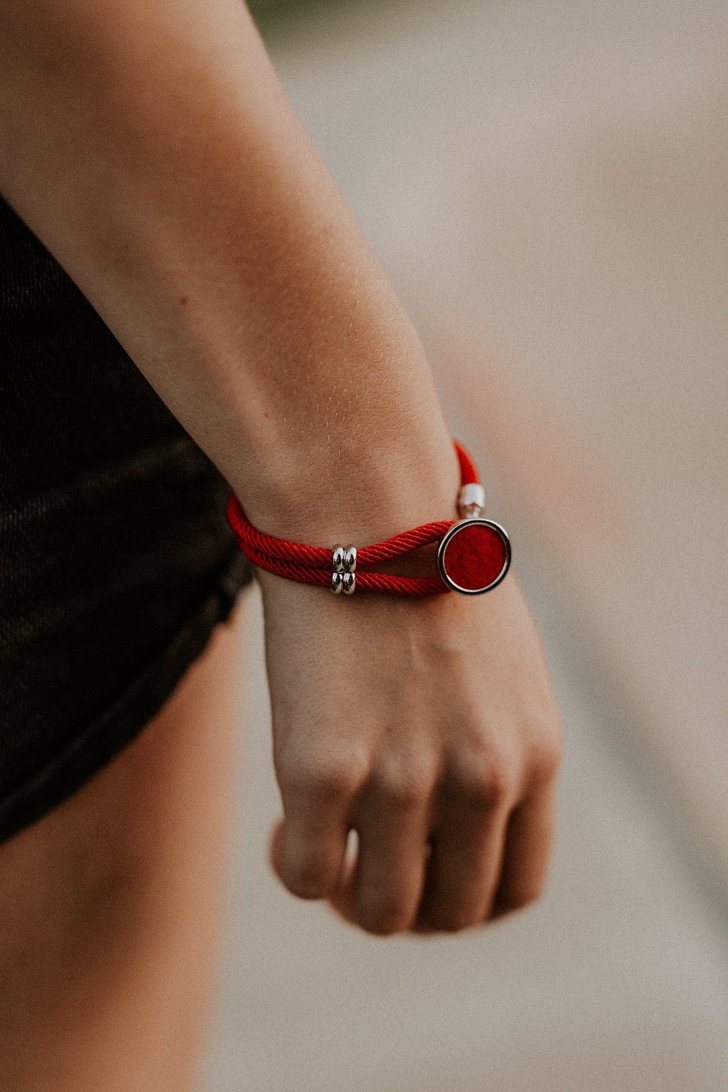 Lunavit Armband Lunavit rot-silber Aromaschmuck Duftarmband