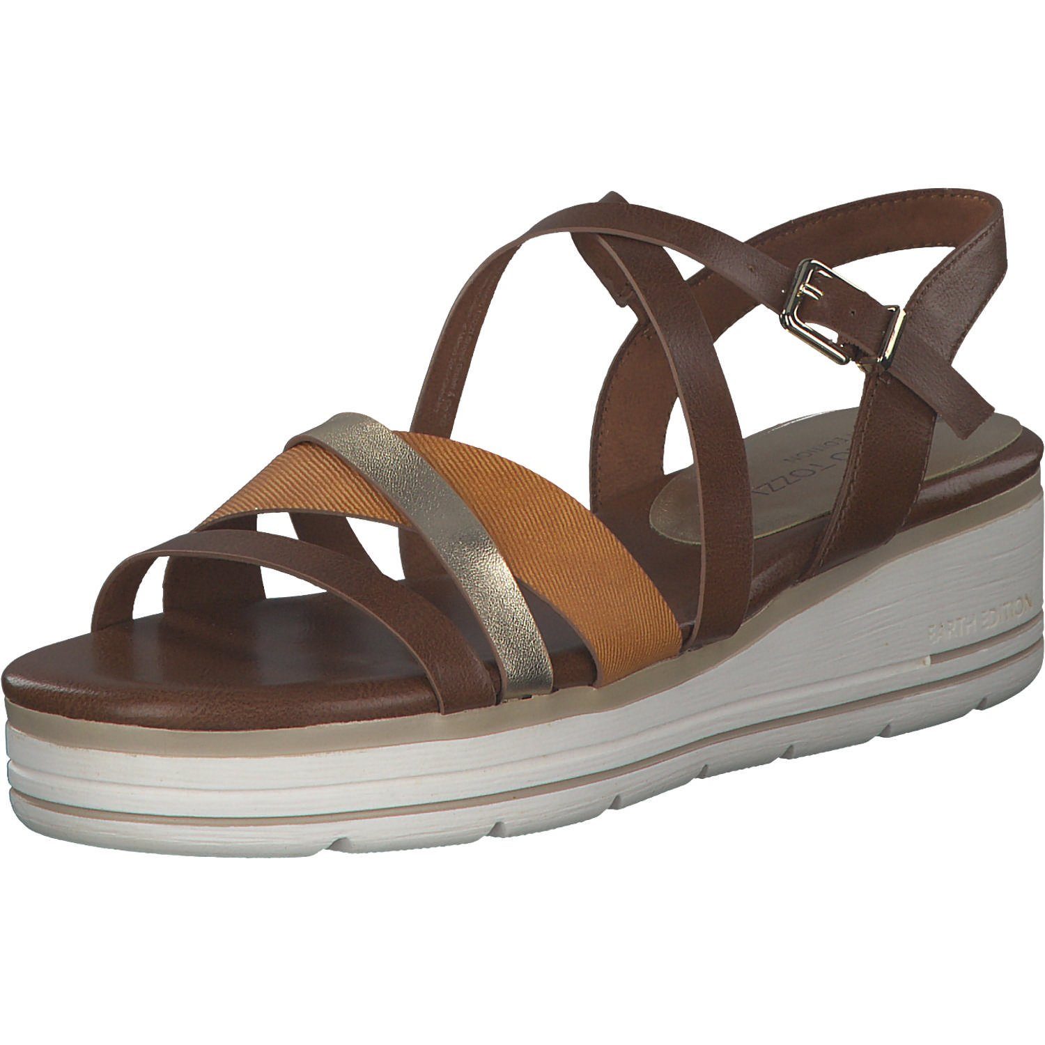 MARCO TOZZI Damen Sandalen Mit Absatz – Vegane Schuhe Mit Verstellbarem Riemen & Weicher Feel-me-Sohle