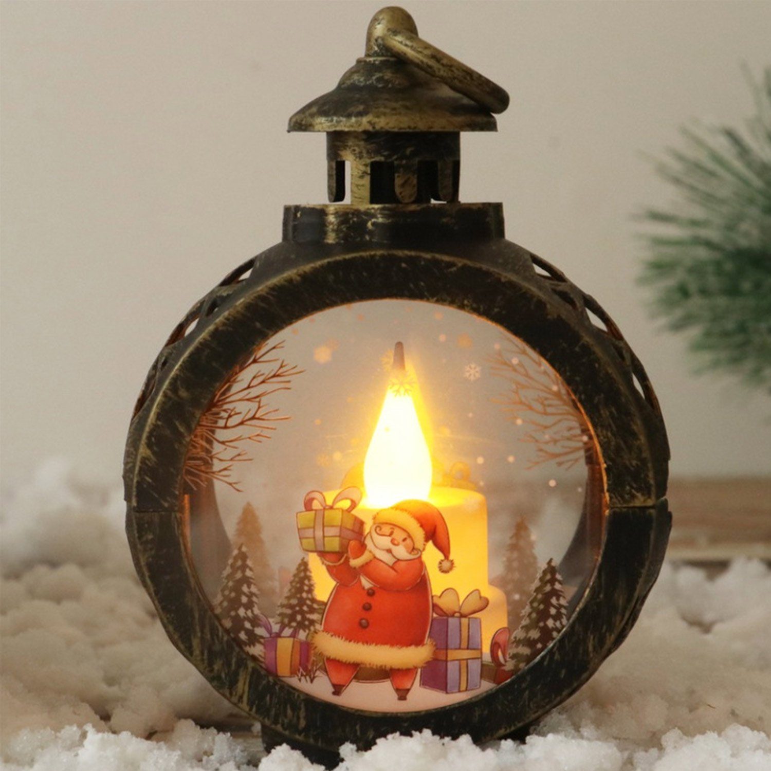 MAGICSHE LED Dekoobjekt Weihnachtsdekoration LED-Kerzenlicht Runder Kronleuchter Bronze