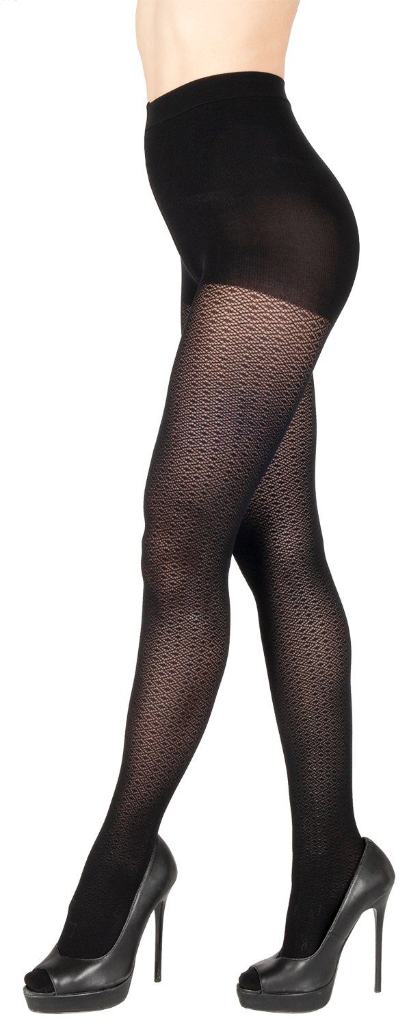 BANANALU Strumpfhose Netz Muster Strumpfhosen Silvester Party Disco 80 DEN