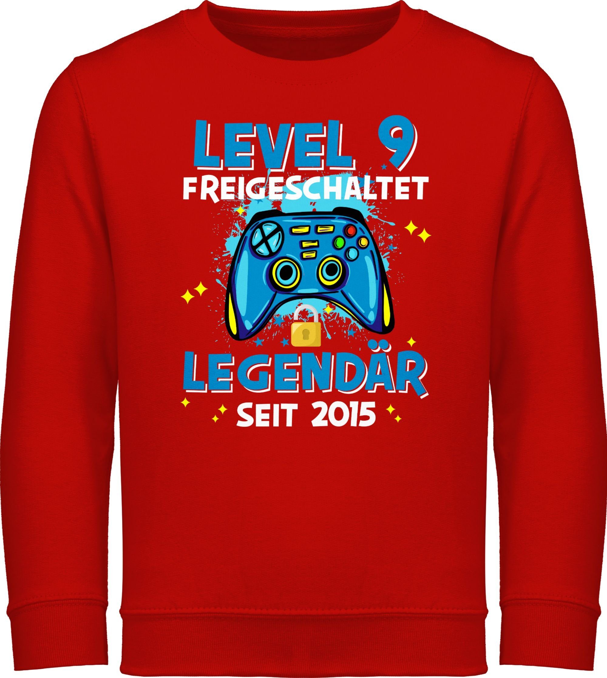 Shirtracer Sweatshirt Level 9 freigeschaltet Legendär seit 2015 9. Geburtstag