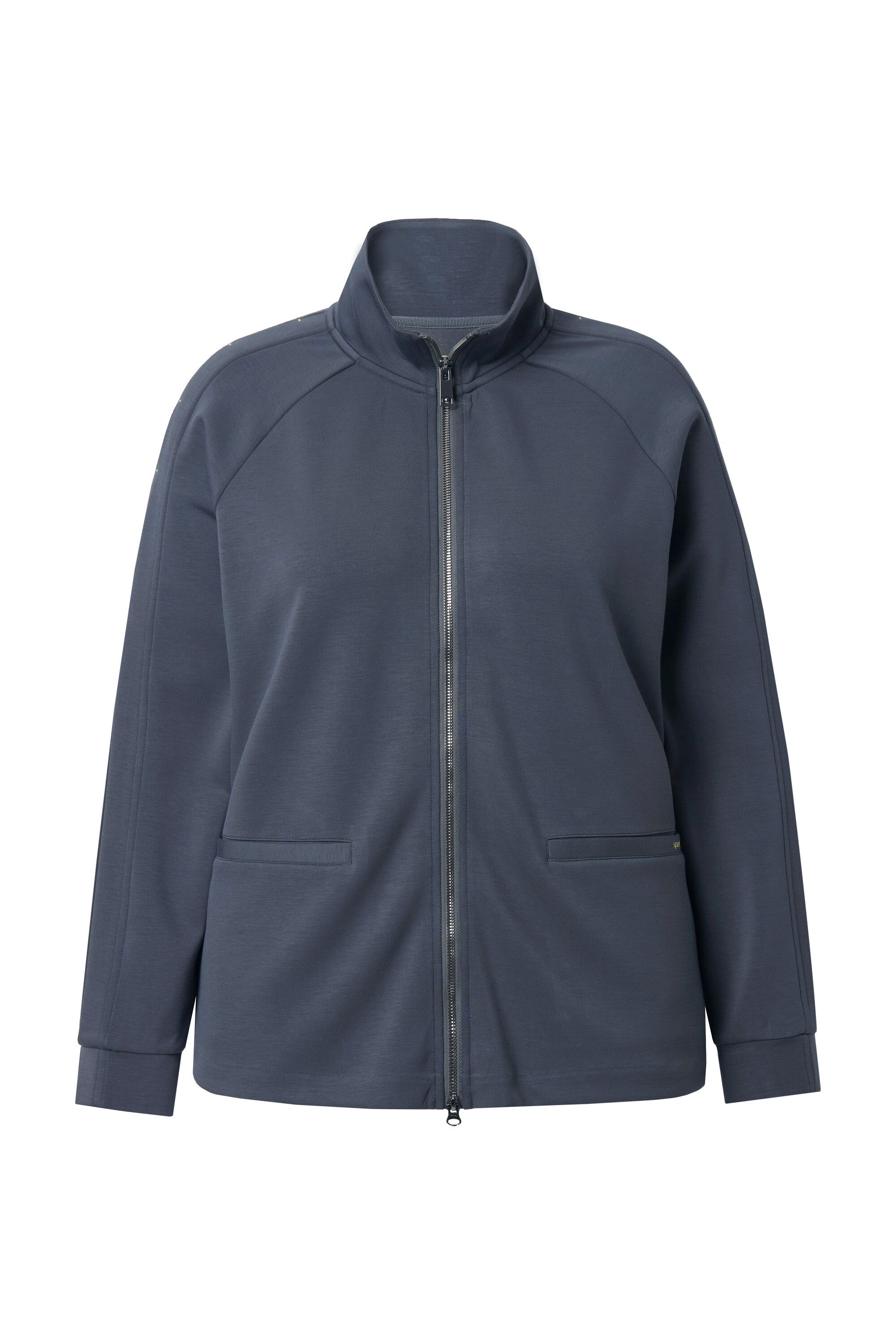 Ulla Popken Sweatjacke Sweatjacke kühlend Stehkragen Langarm günstig online kaufen