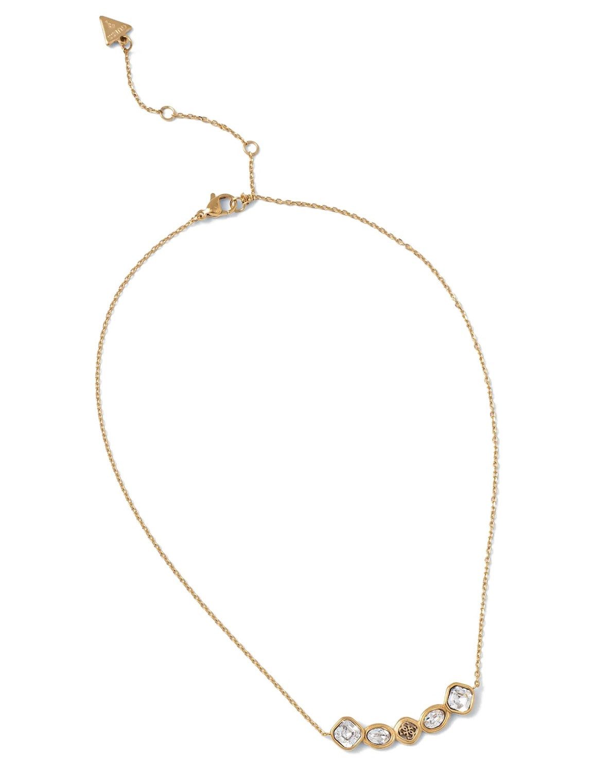 Guess Kette mit Anhänger Damen-4G Multi Crystals Goldfarben