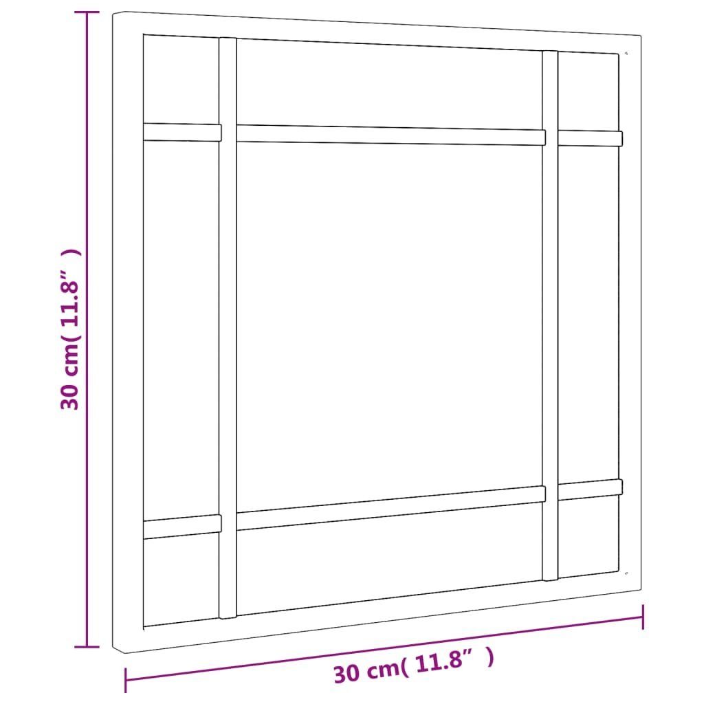 Quadratisch 30x30 Wandspiegel Eisen Schwarz (1-St) vidaXL cm Spiegel