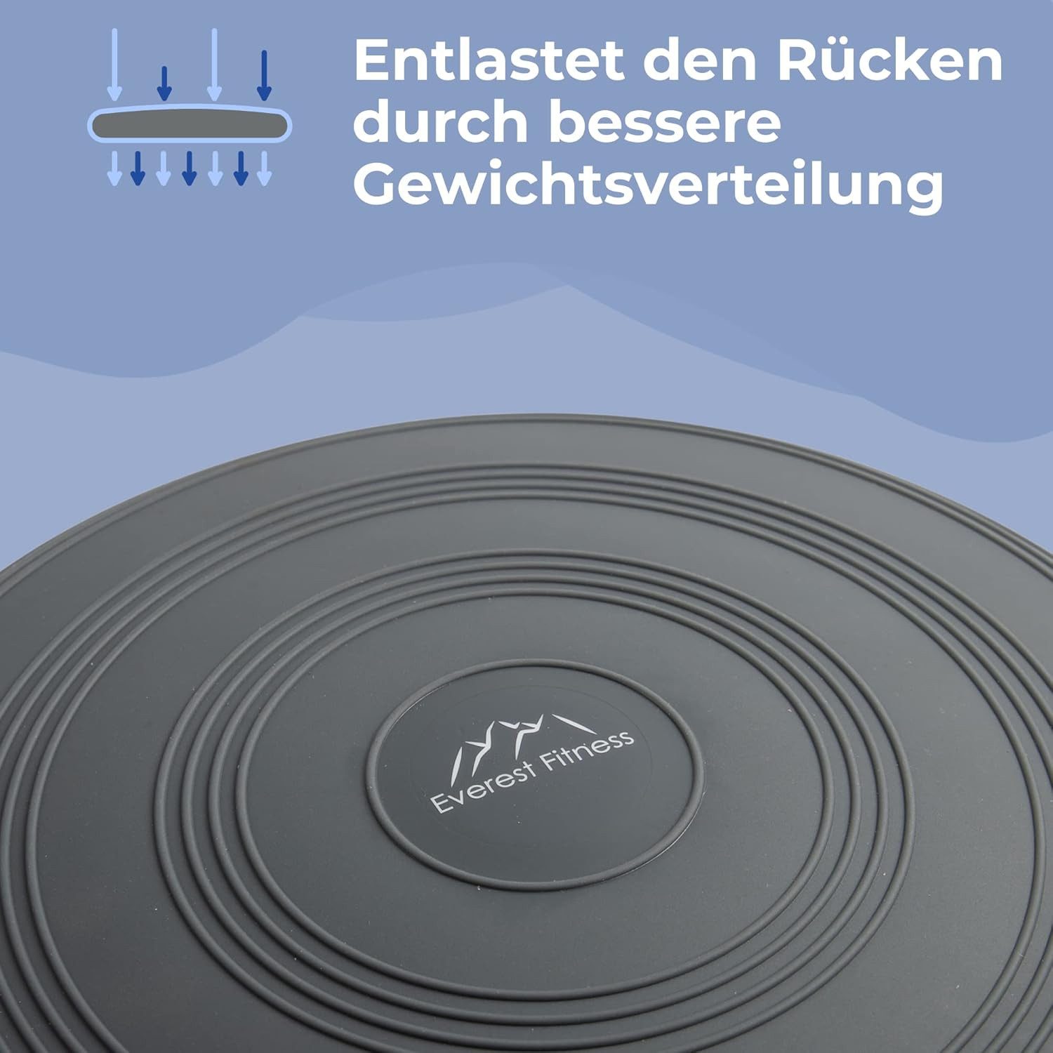 EVEREST FITNESS Stützkissen Everest Fitness Balancekissen Ø33 cm mit Pumpe, dunkelgrau