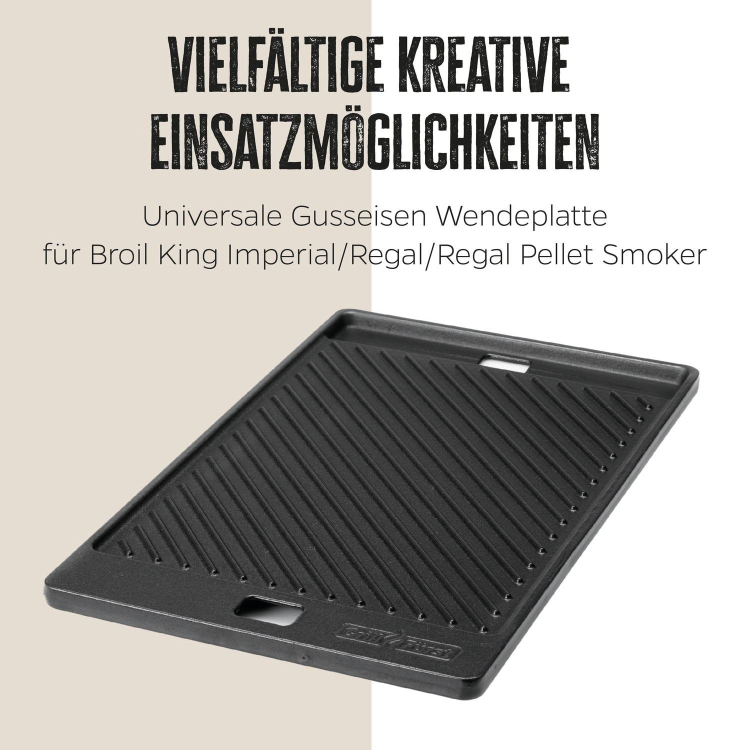 Grillfürst Grillplatte Grillfürst Grillplatte Gusseisen für Imperial / Regal 48 x 31 cm