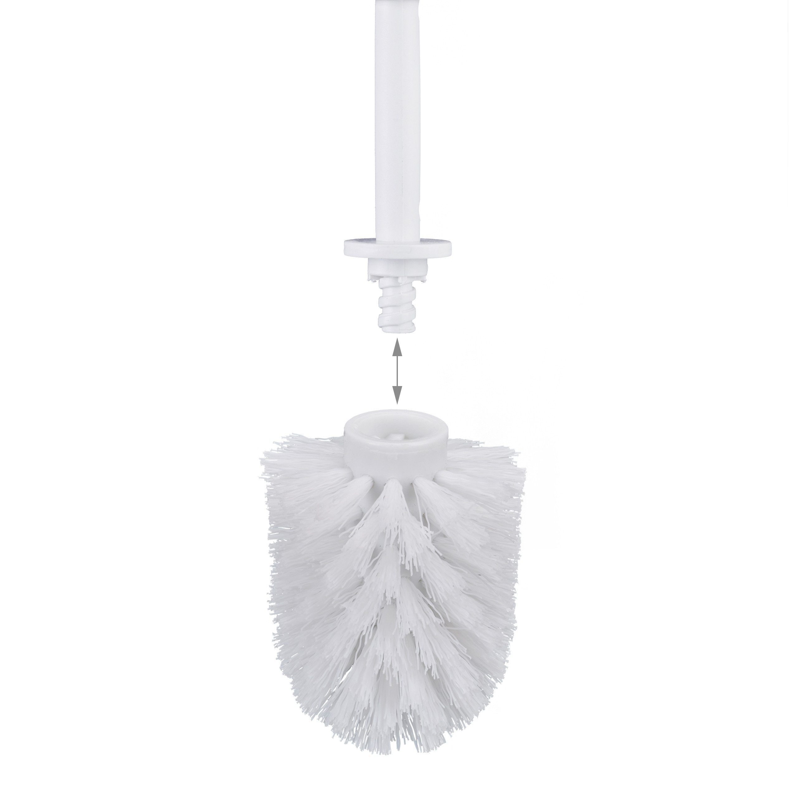 relaxdays Badezimmer-Set WC Bürstenkopf Ersatz-Set 9,5 mm D=8 cm, (5-St), weiß – Bild 4 von 5