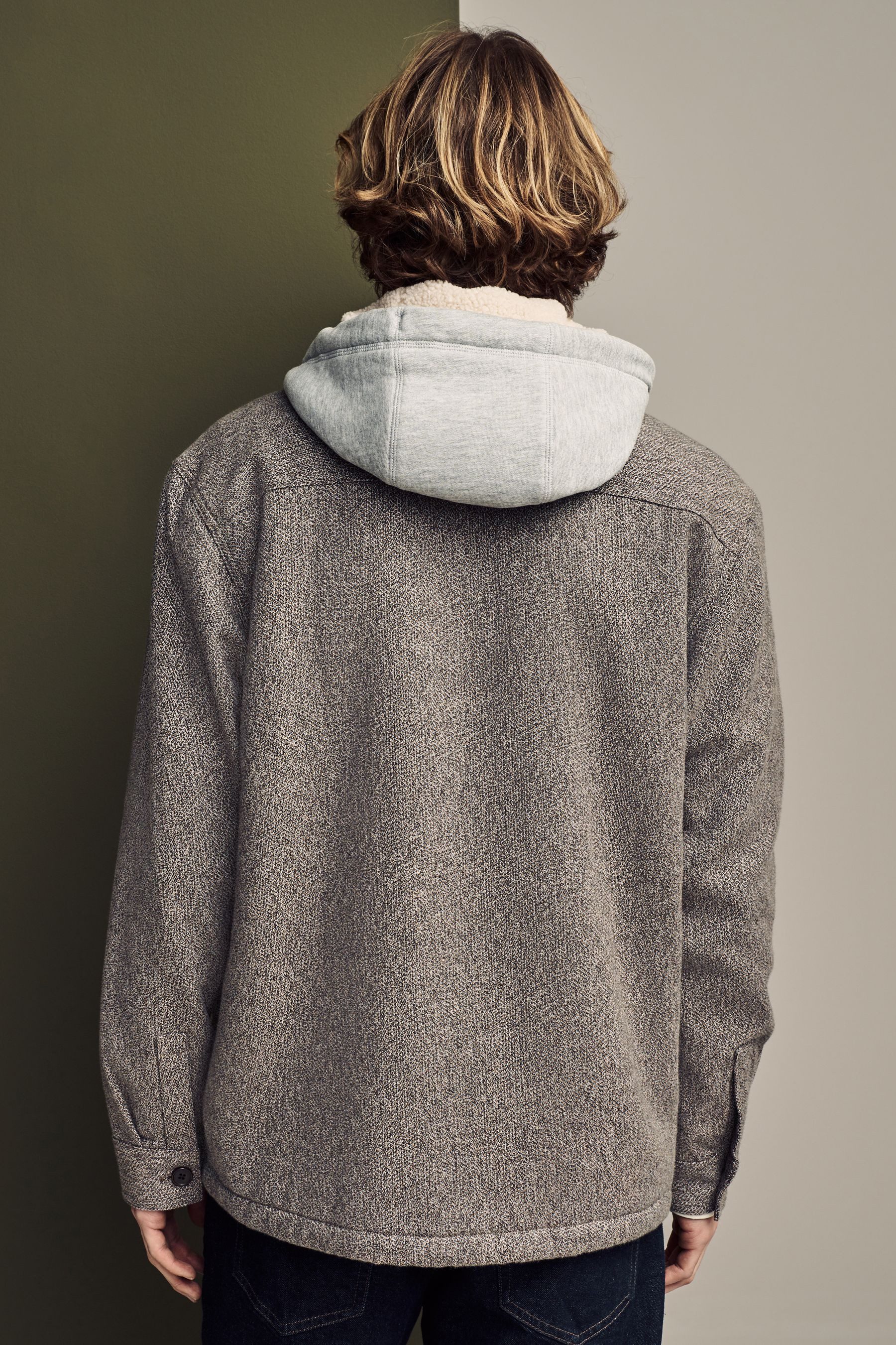 Next Hemdjacke Strukturierte Hemdjacke mit Kapuze günstig online kaufen