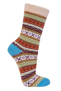 Wowerat Freizeitsocken Bunte Norweger Socken mit schönem Hygge Muster mit 90% Baumwolle (3 Paar)