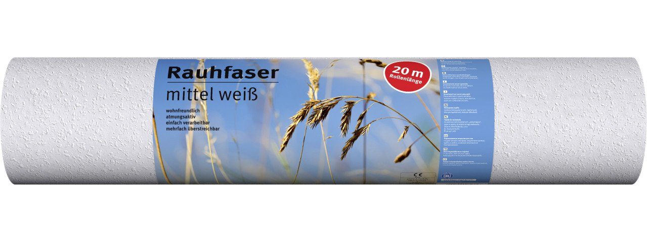 ERFURT Papiertapete Erfurt Rauhfaser mittel weiß 20 x 0,53 m günstig online kaufen