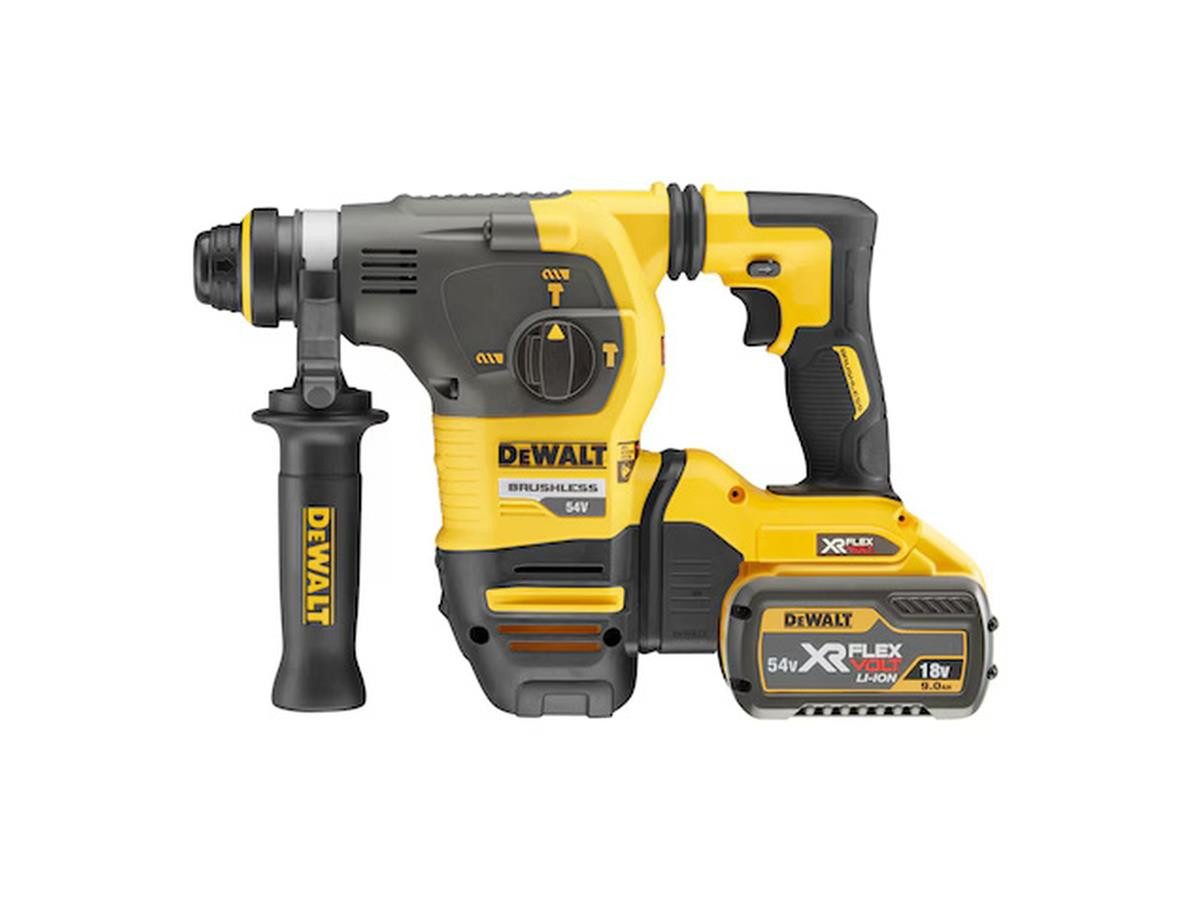 DeWalt Akku-Kombibohrhammer Flexvolt SDS-plus, 54V, 54 V, max. 1000 U/min, (Akku-Komplettset, Mit 2 × 54-V-/162-Wh-Akku, System-Schnellladegerät und TSTAK-Koffer VI)