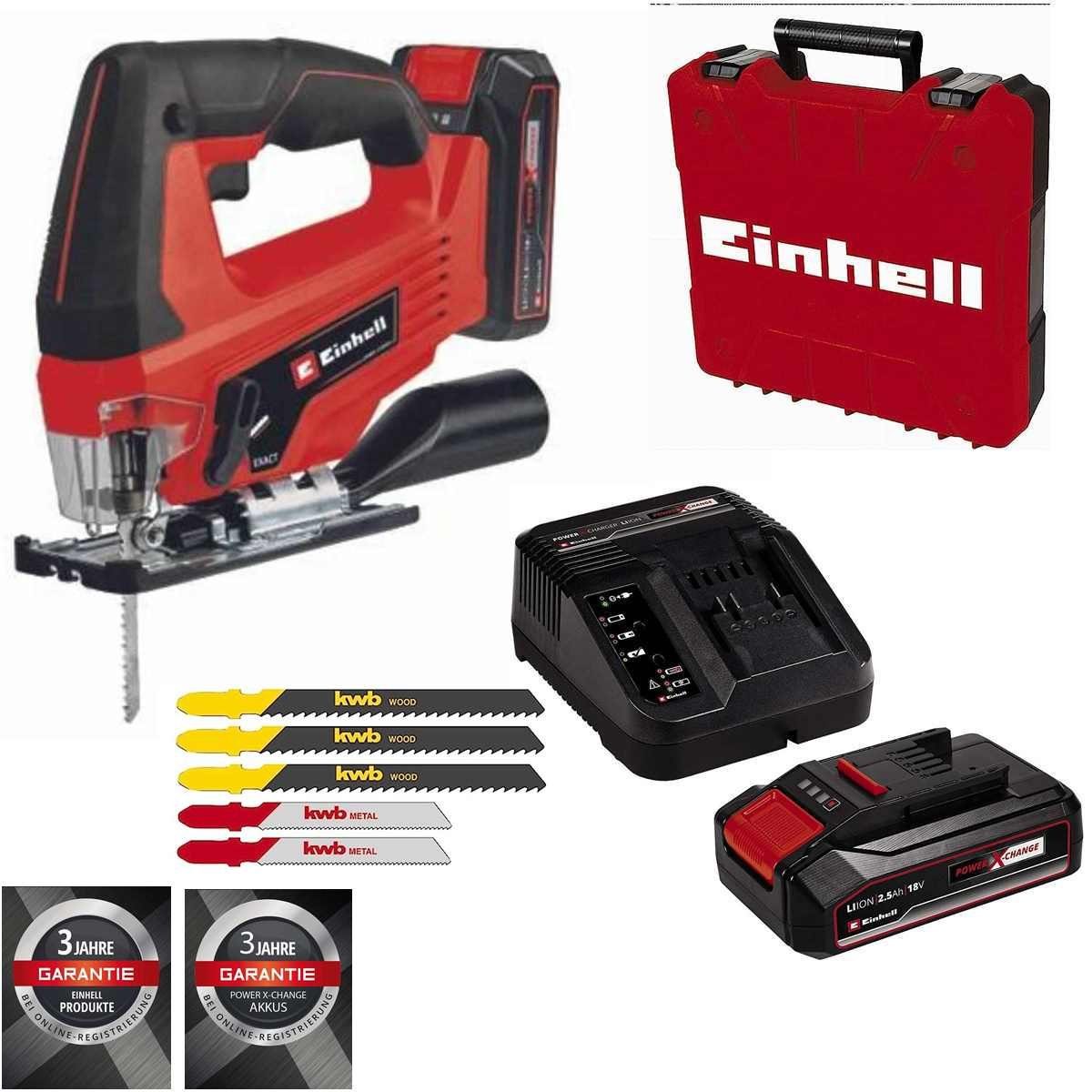 Akku-Pendelhubstichsäge Stichsäge TC-JS 18V Li, 1x 2,5 Ah Akku, Ladegerät Koffer