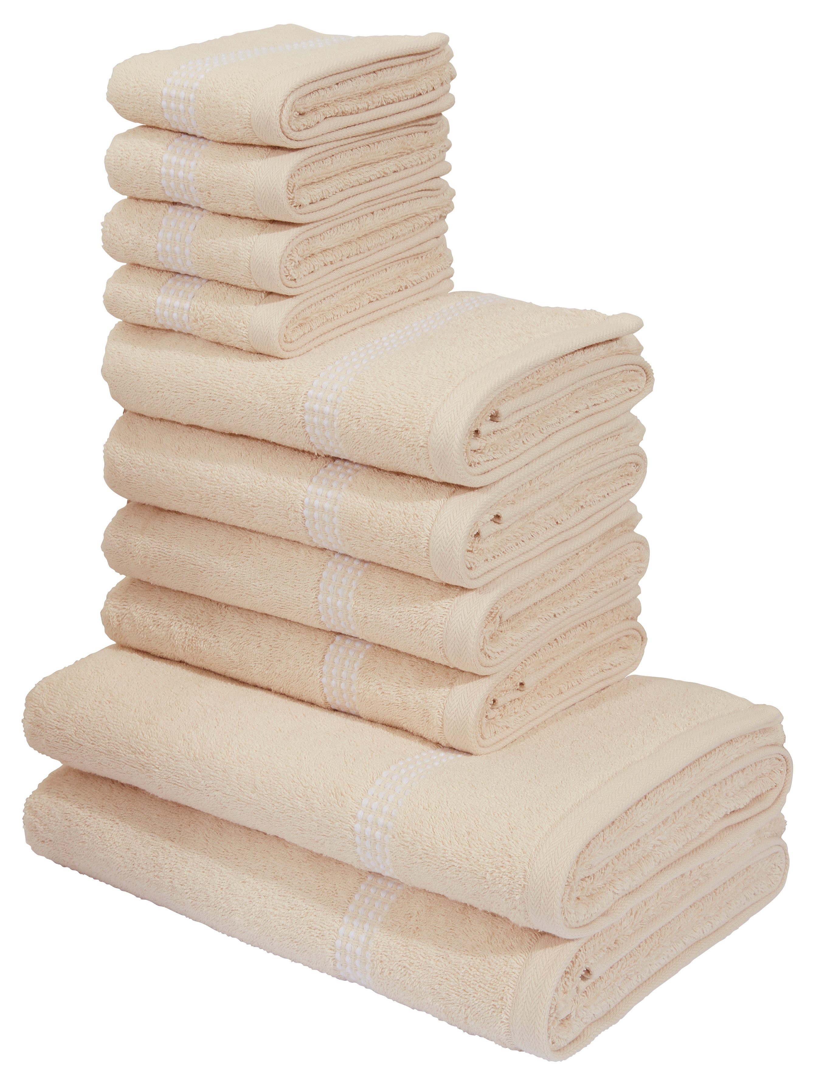 my home Handtuch Set Kapra, Premium Handtücher, 500 gr/m², Frottier (Set, 10-St), 10-tlg. Handtuch-Set: 2 Duschtücher, 4 Handtücher, 4 Gästehandtücher