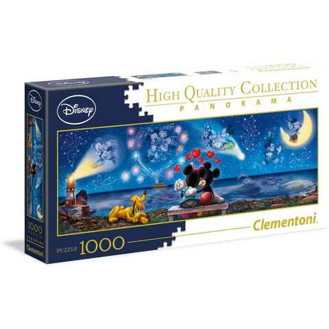 Clementoni® Puzzle Panorama High Quality Collection, Disney Mickey und Minnie, 1000 Puzzleteile, Made in Europe, FSC® - schützt Wald - weltweit