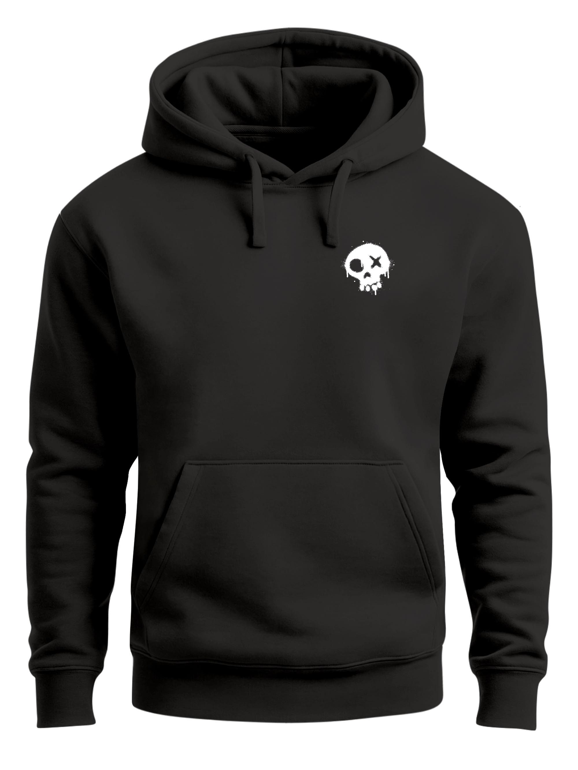 Neverless Hoodie Herren Hoodie mit Skull-Logoprint - Regular Fit Neverless®