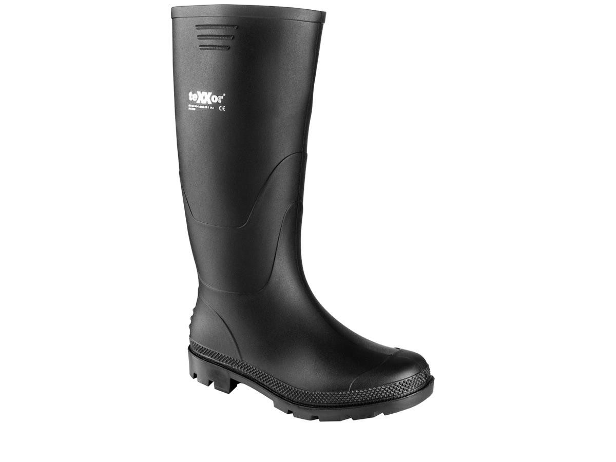 teXXor PVC-Berufsstiefel Schwarz Stiefel Gummistiefel Arbeitsstiefel Regenstiefel Gr. 36-48